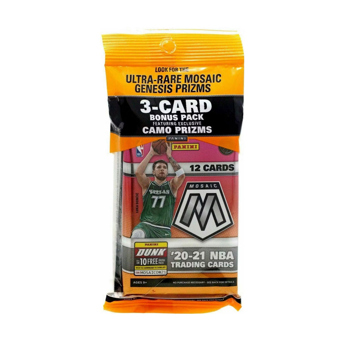 2020-2021 Panini Mosaic Basketball Cello Pack - NBA Trading Cards for Collectors & Investors - Perfect for Sports Memorabilia Collections & Gift Giving