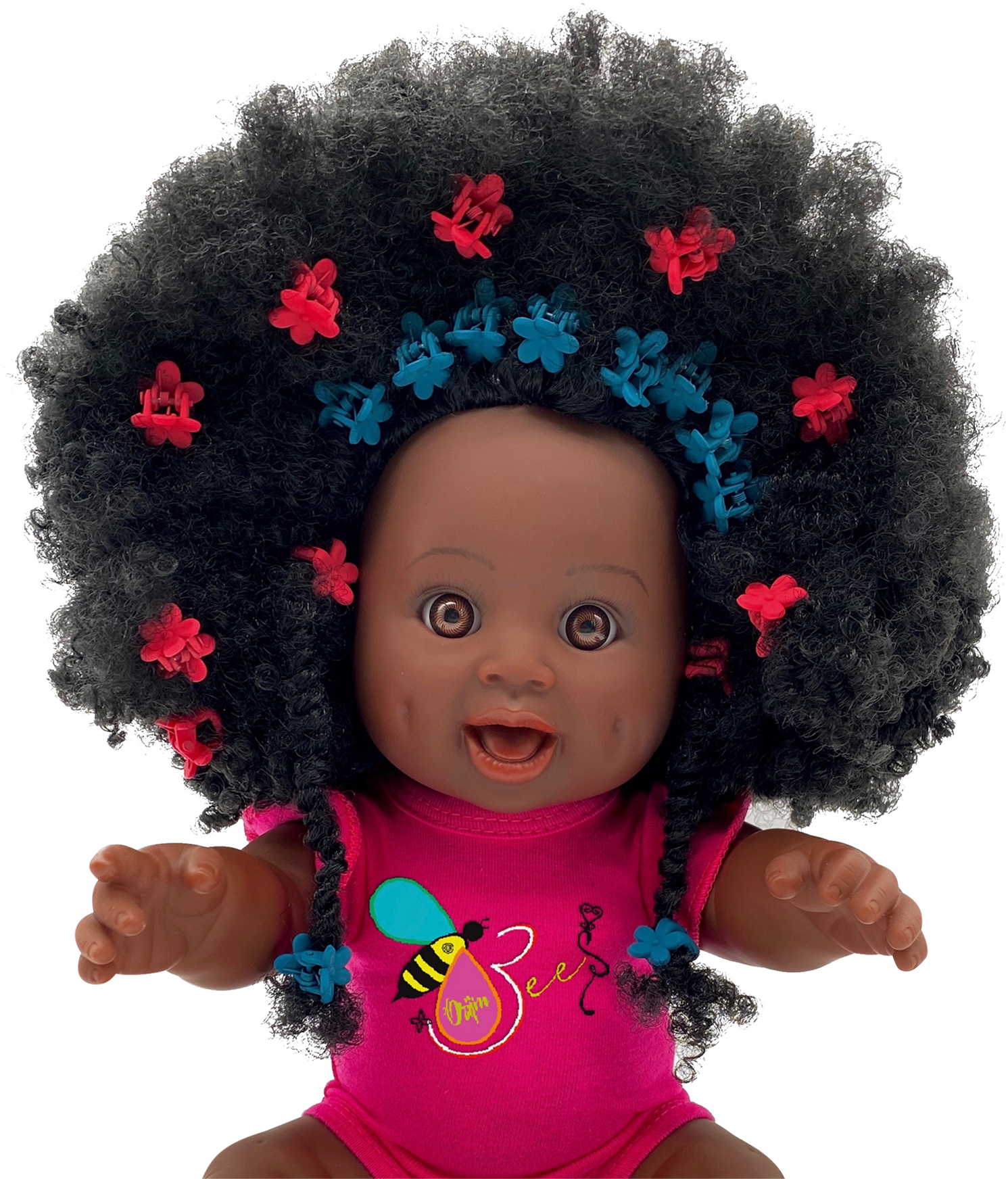 Glow in the Dark Flower Power Magic Hair Clips for Girls - Cute Glowing Hair Accessories for Parties, Halloween & Night Events (Doll Sold Separately)