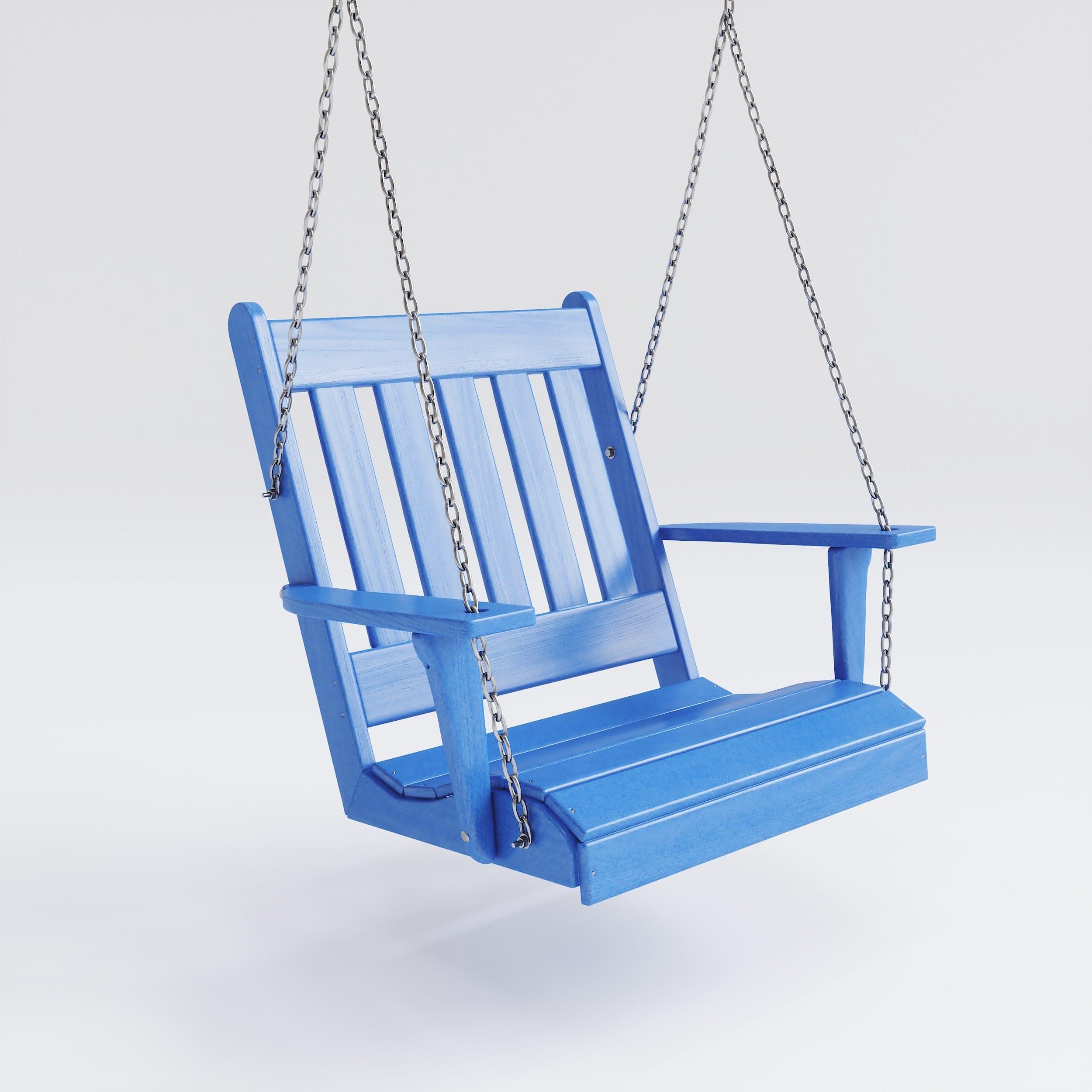 Keystone Amish Co. Franklin English Recycled Plastic Swing Chair - Blue Outdoor Patio Furniture for Garden, Porch & Backyard Relaxation