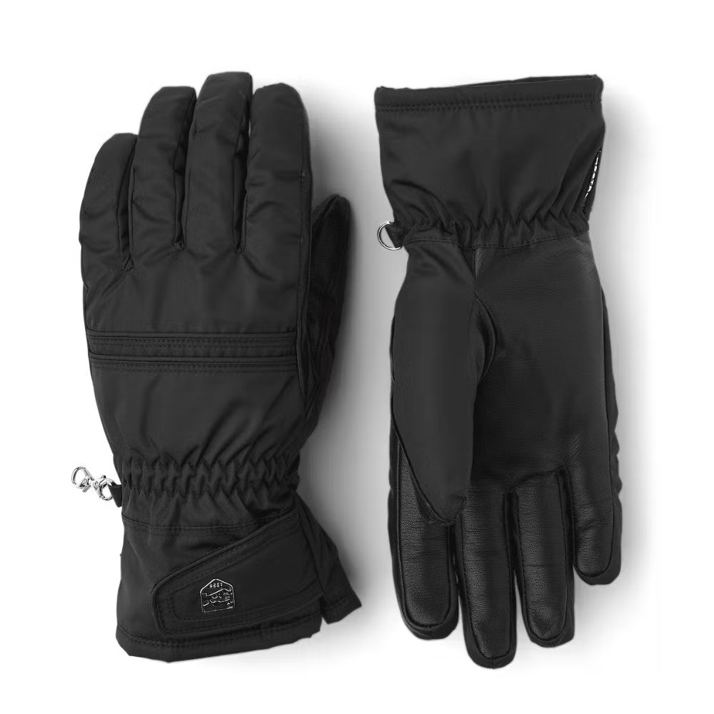 Hestra Primaloft Insulated Leather Gloves for Women - 5 Finger Winter Gloves (Model 32210-100) | Warm & Waterproof for Skiing, Snowboarding & Outdoor Activities