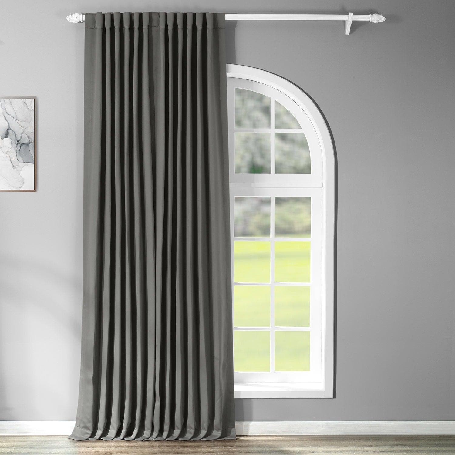 Anthracite Grey Extra Wide Blackout Curtains for Bedroom & Living Room - Thermal Insulated, Noise Reducing, Light Blocking Window Drapes for Home Decor