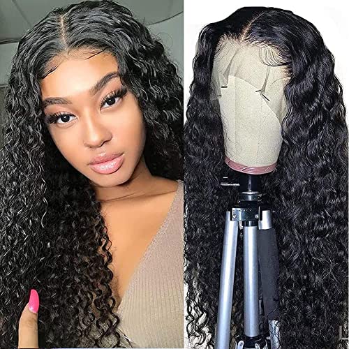 Dosacia 13X6 HD Transparent Lace Front Wig - Brazilian Virgin Human Hair Deep Wave Lace Frontal Wig for Black Women - Pre Plucked with Baby Hair, 150% Density, 26 Inch - Perfect for Daily Wear, Parties, Weddings & Special Occasions