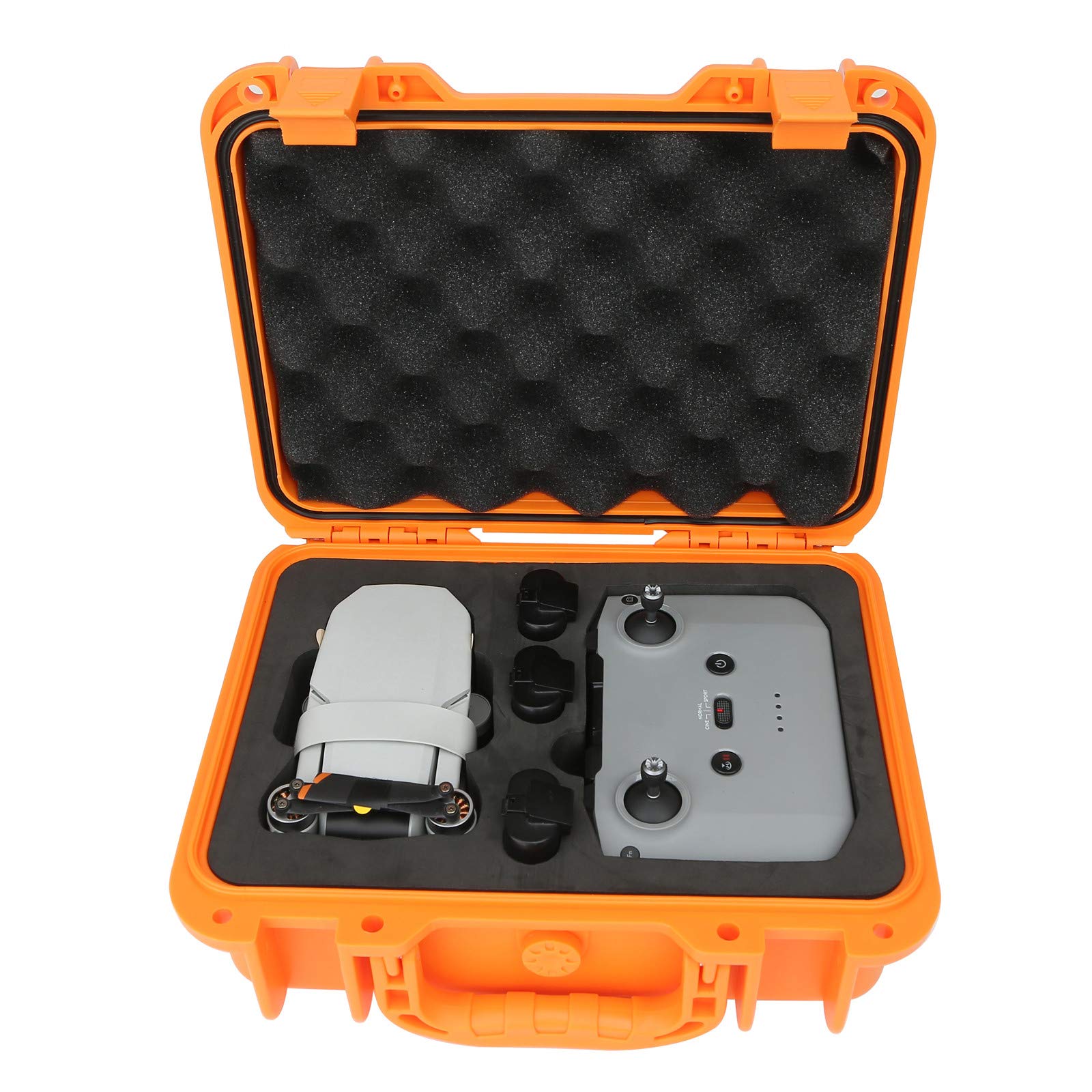 DJXIML Hard Shell Waterproof Travel Case for DJI Mini 2 & Mavic Mini 2 Drone with Accessories - Portable Protective Storage Bag (Orange) - Perfect for Outdoor Adventures, Travel & Drone Protection