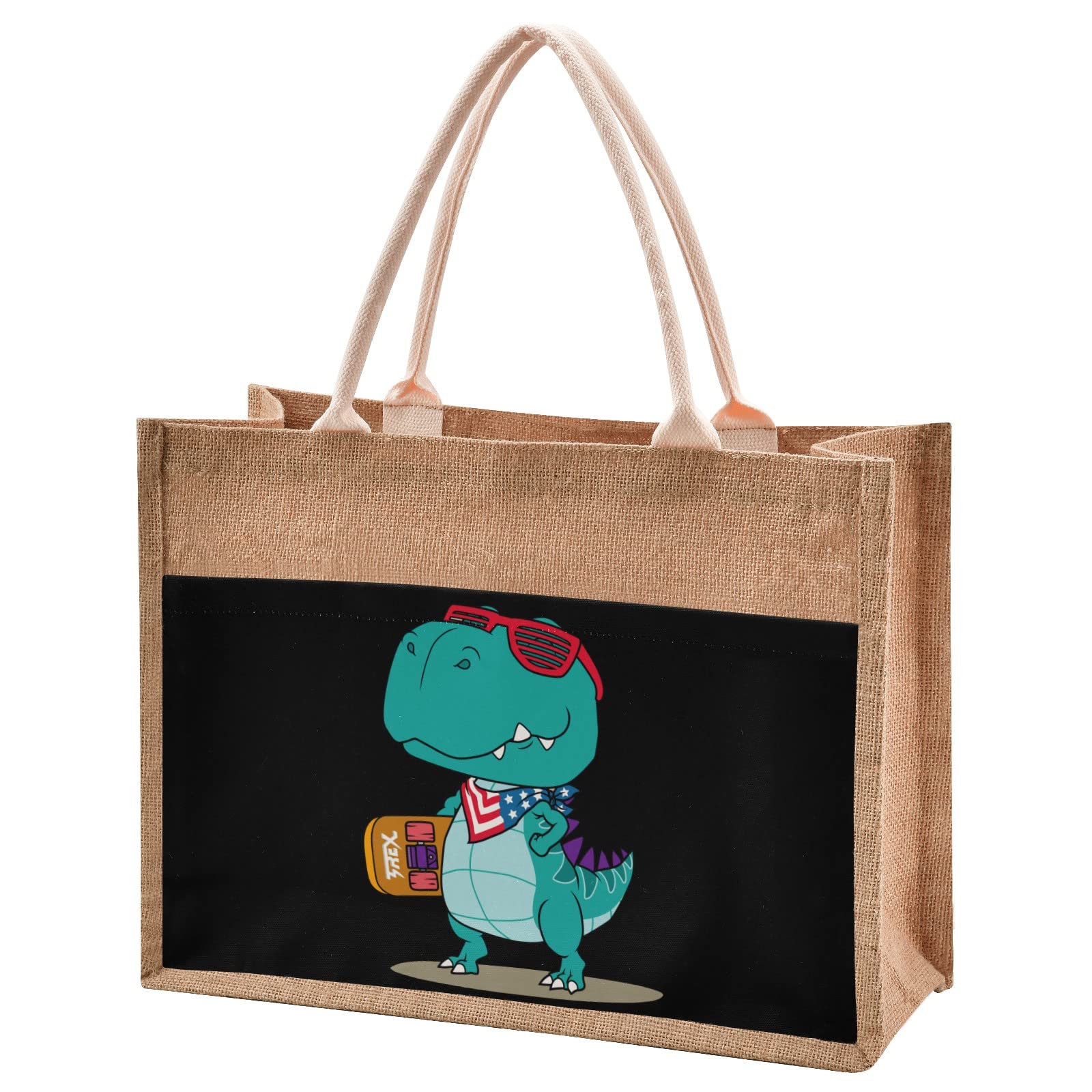 Eco-Friendly Small Burlap Tote Bag for Women - Stylish Reusable Grocery Shopping Bag, Everyday Purse for Farmers Market, Beach & Work Commute