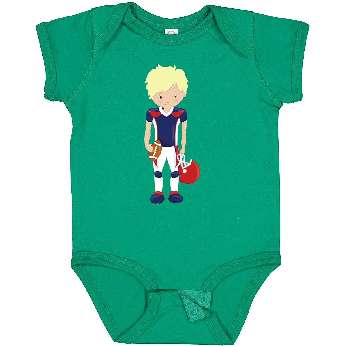 Inktastic Cute Blonde Baby Boy Rugby & American Football Bodysuit - Perfect for Game Day, Sports Themed Parties & Newborn Photo Shoots