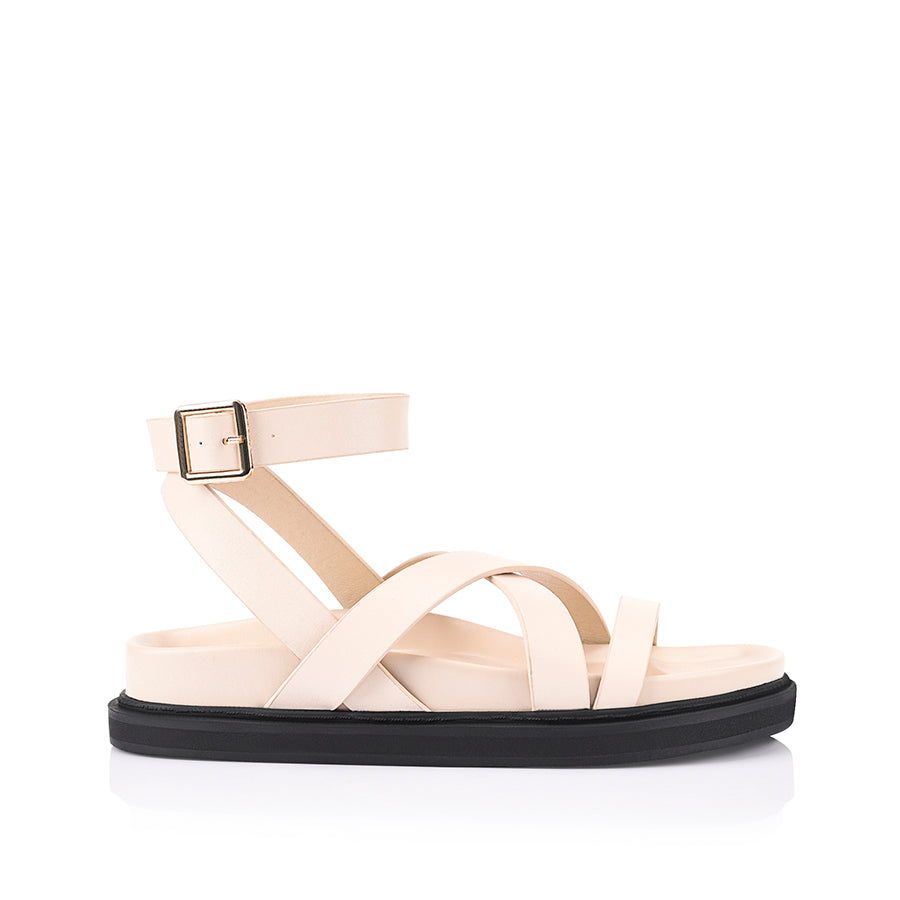 Brianna Comfortable Footbed Sandals for Women - Bone Color | Perfect for Beach, Vacation & Summer Outfits