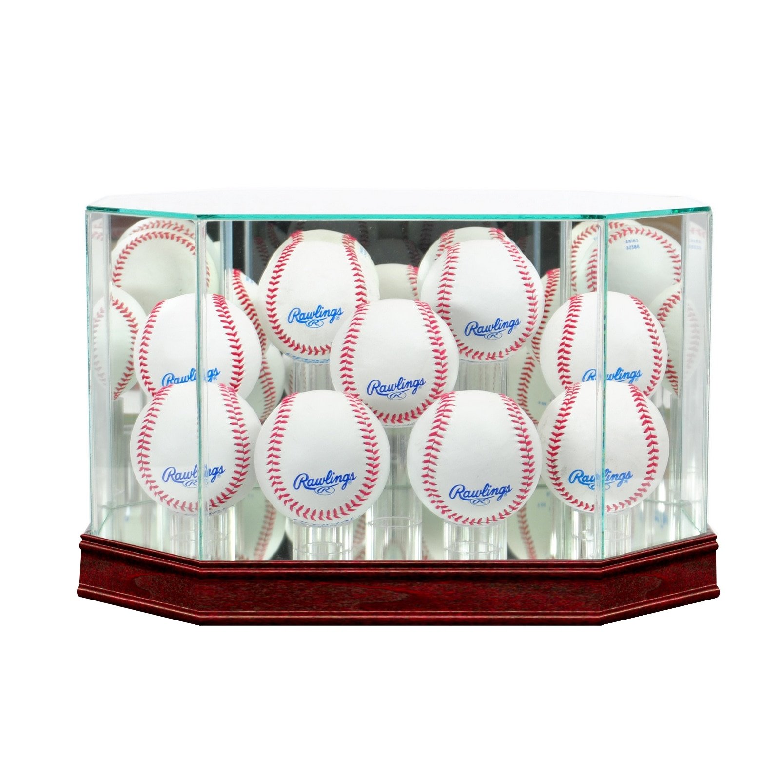 9 Baseball Display Case with Sport Moulding - Wall Mounted Shadow Box for Collectibles, Memorabilia & Autographed Balls - Perfect for Home, Office or Man Cave Decor