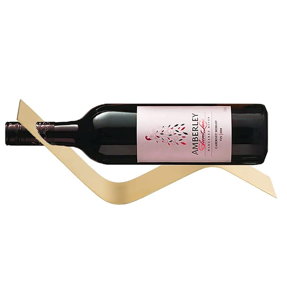 Premium Stainless Steel Wine Bottle Holder - Single Wine Rack for Kitchen, Bar & Dining Room - 35 x 5 x 14.5 cm - Modern Wine Storage Solution for Home & Restaurant Use