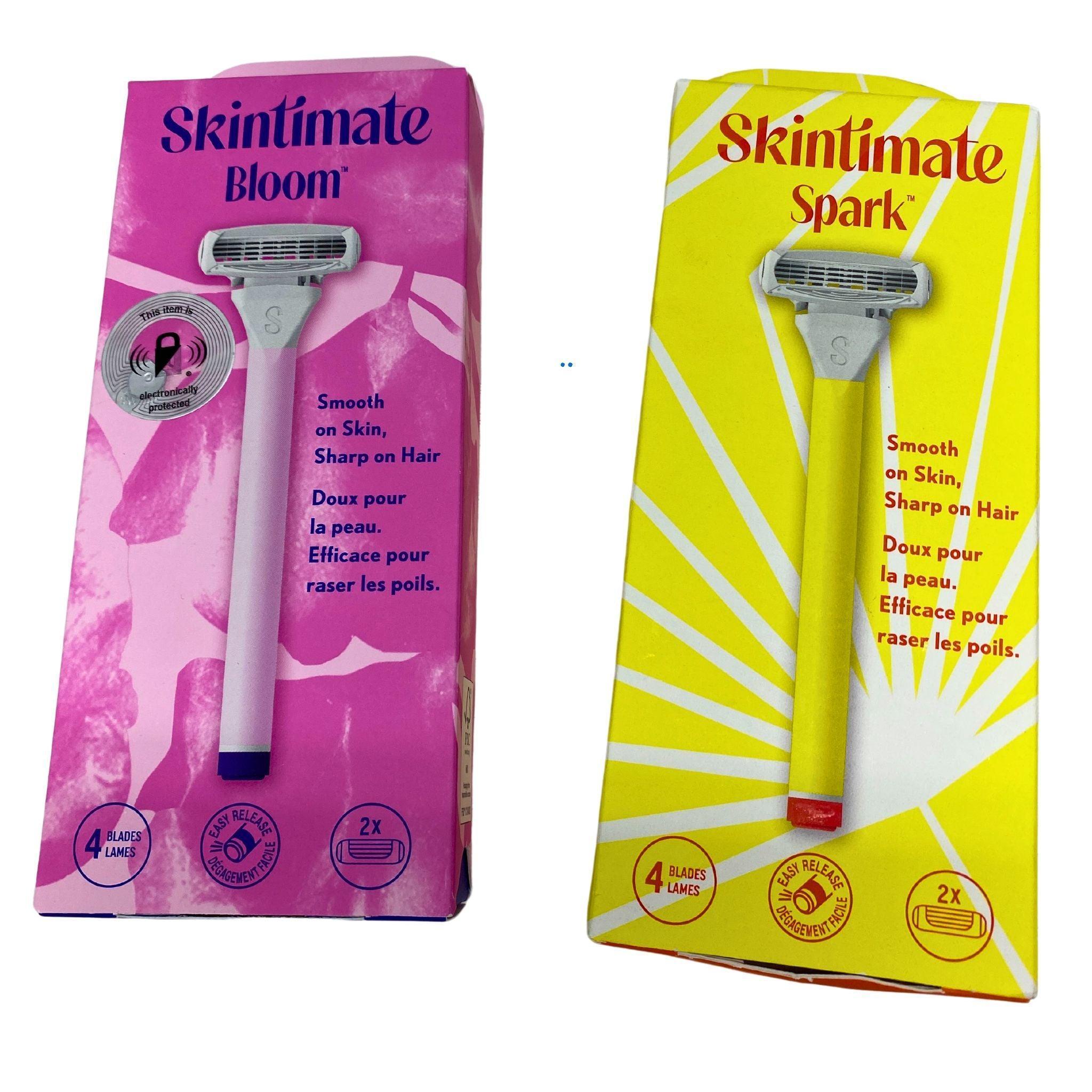 Skintimate Bloom & Spark Mix Women's Razor - 4 Blades, 2x Cartridges (50 Pcs Lot) - Smooth Skin & Precise Hair Removal for Shower, Travel & Daily Grooming