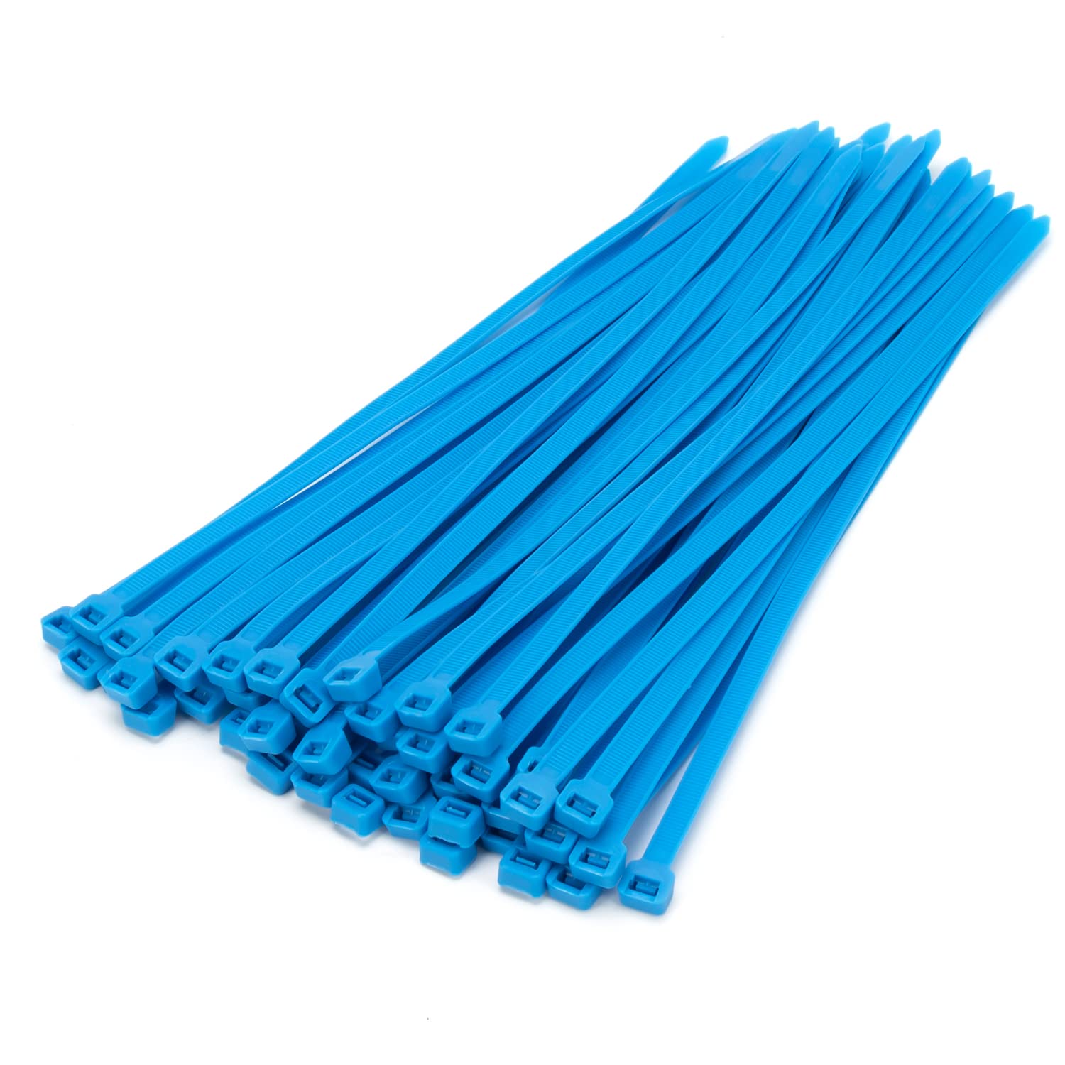 XINGO 100-Pack 14-Inch Heavy Duty Cable Zip Ties - 120 lbs Tensile Strength, Self-Locking Plastic Wire Ties for Indoor & Outdoor Use (Blue) - Perfect for Organizing Cables, Bundling Wires, Securing Plants & DIY Projects