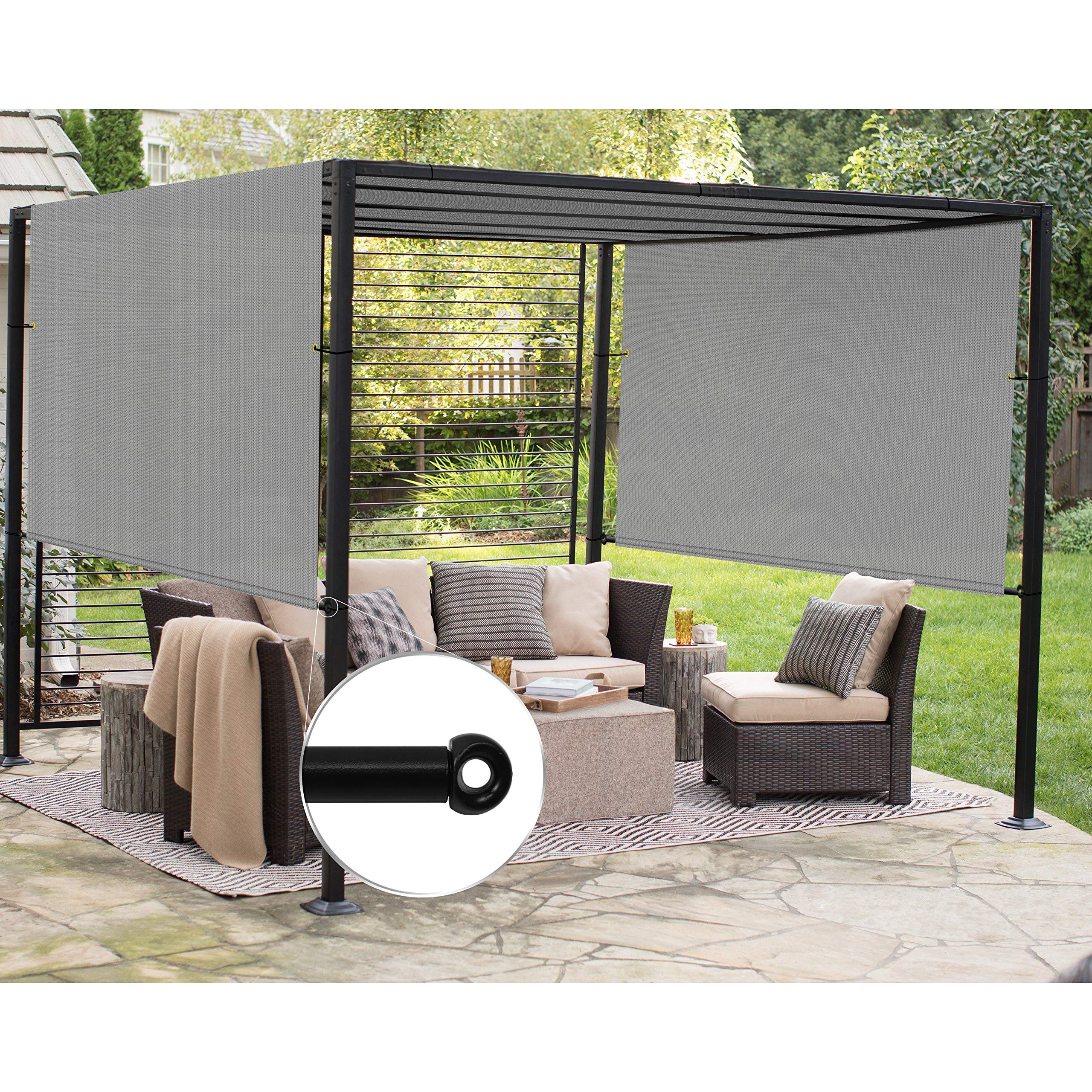 4' x 30' Pergola Canopy Replacement - UV Block Shade Cloth with Grommets & Weighted Rods for Patio, Deck, Backyard