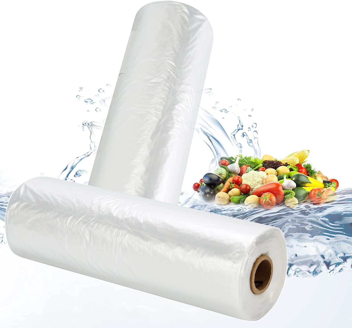 12x16 Inch Clear Plastic Produce Bags on Roll - 350 Bags per Roll (2 Rolls) - Food Safe Vegetable Fruit Bread Storage Bags | Perfect for Grocery Shopping, Farmers Market & Pet Food Storage