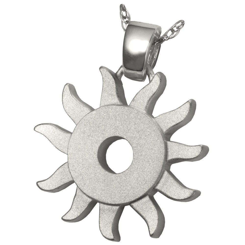 Sterling Silver Sun Halo Cremation Memorial Jewelry for Ashes - Keepsake Pendant for Loved Ones | Perfect for Funeral, Memorial Service & Everyday Wear to Honor Departed Souls