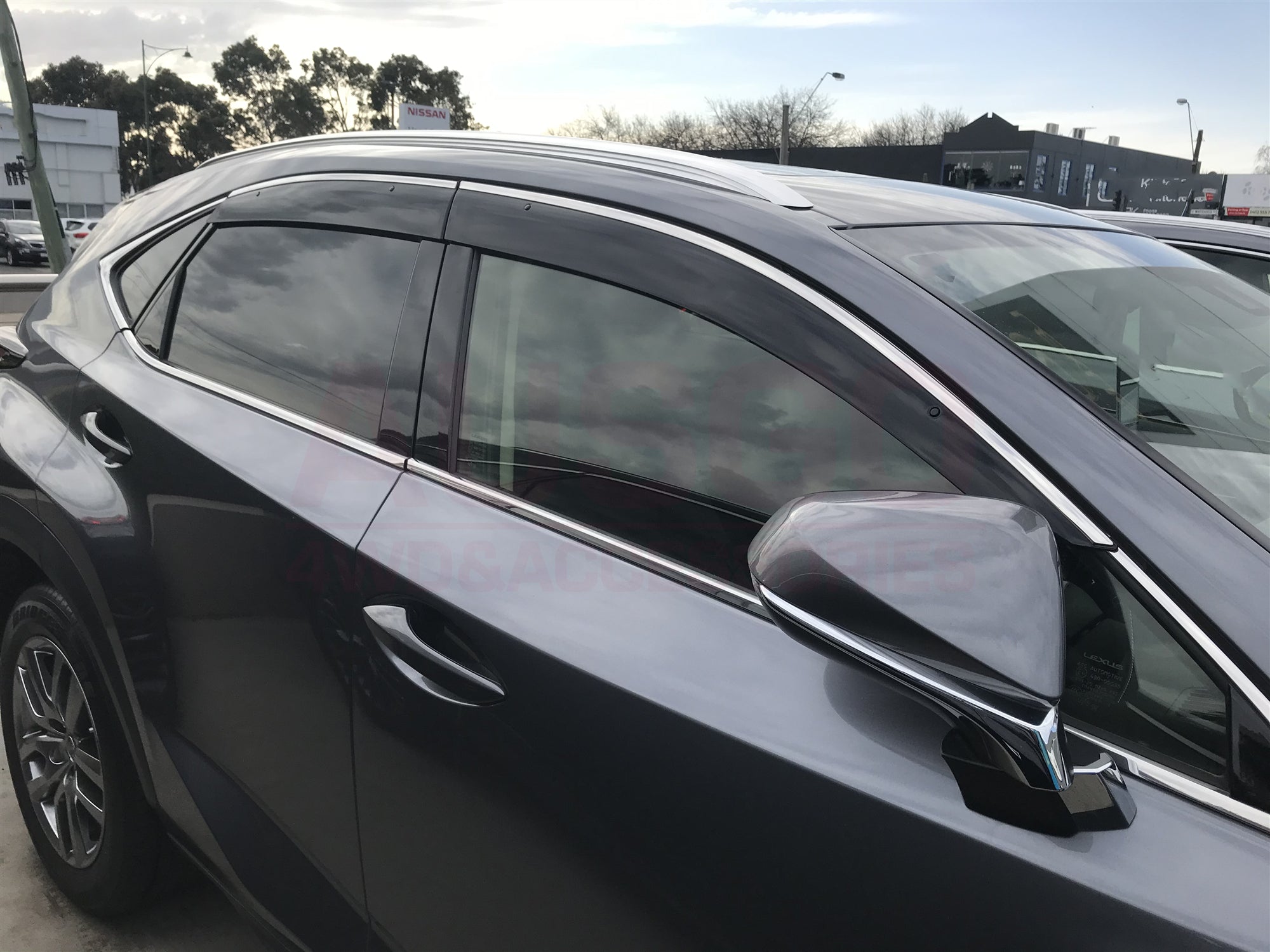 Premium Stainless Steel Window Deflectors for Lexus NX 2014-2021 - Rain Guards & Weather Protection for Car Windows - Perfect for All-Weather Driving & Noise Reduction