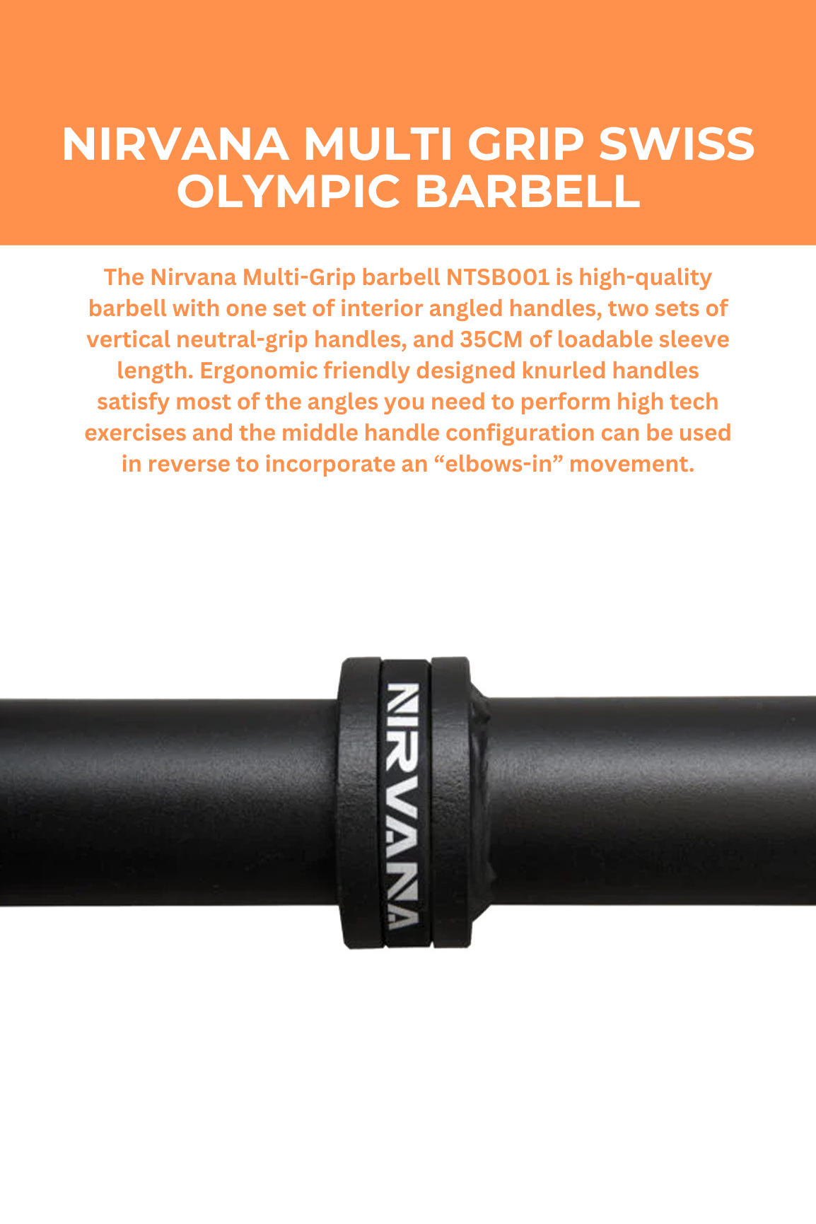 Nirvana Multi-Grip Swiss Olympic Barbell - Premium Strength Training Bar for CrossFit, Weightlifting & Home Gym Workouts