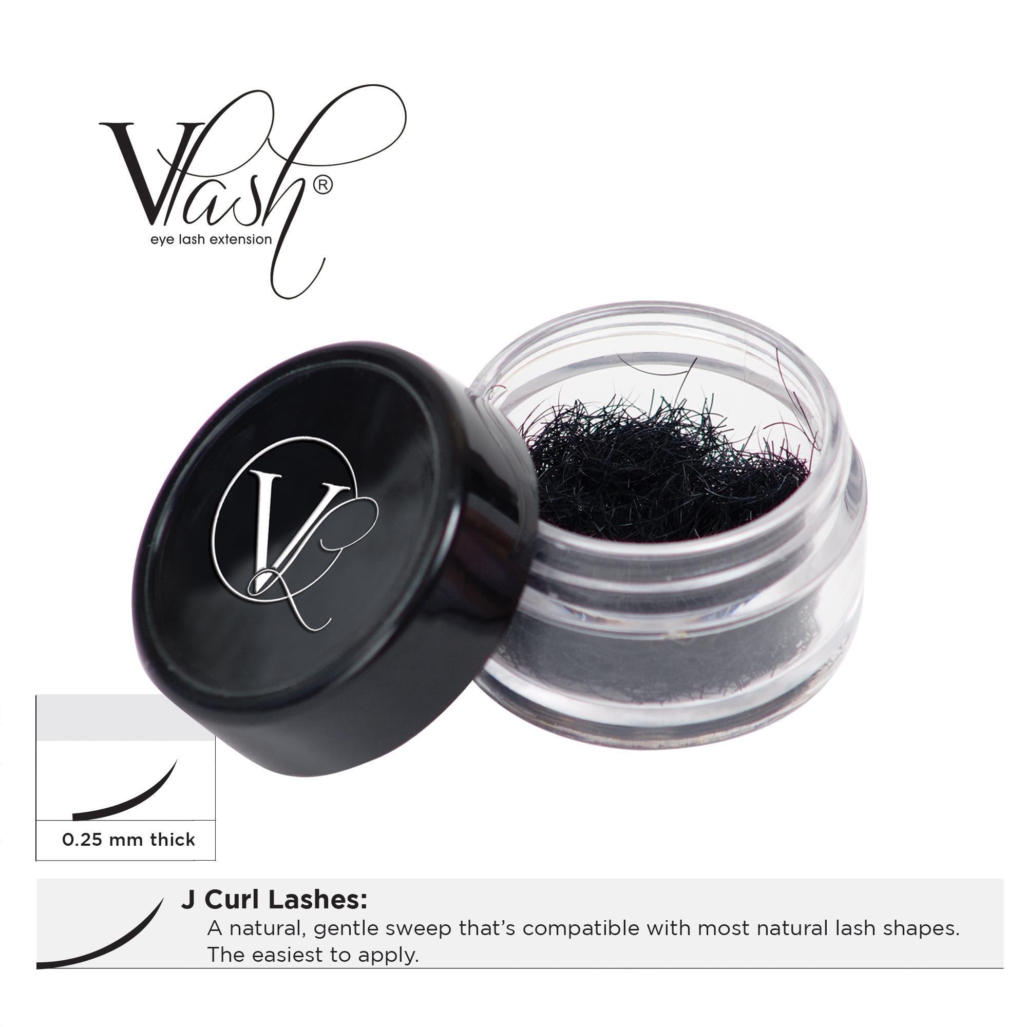 Vlash J Curl False Eyelashes - 0.25mm Thin & 10mm Length - Natural Wispy Lashes for Everyday Wear & Special Occasions