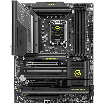 MSI MAG Z890 TOMAHAWK WIFI ATX Gaming Motherboard - Intel LGA 1700 Socket, DDR5, PCIe 5.0, WiFi 6, 2.5G LAN - Perfect for High-Performance Gaming PCs and Workstations