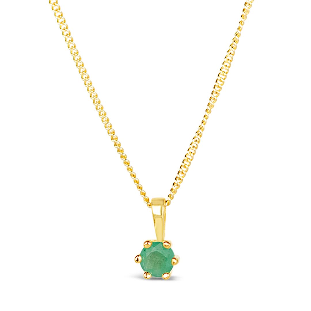Exquisite 14K Gold Emerald Charm Necklace for Women - Perfect for Weddings, Anniversaries & Special Occasions