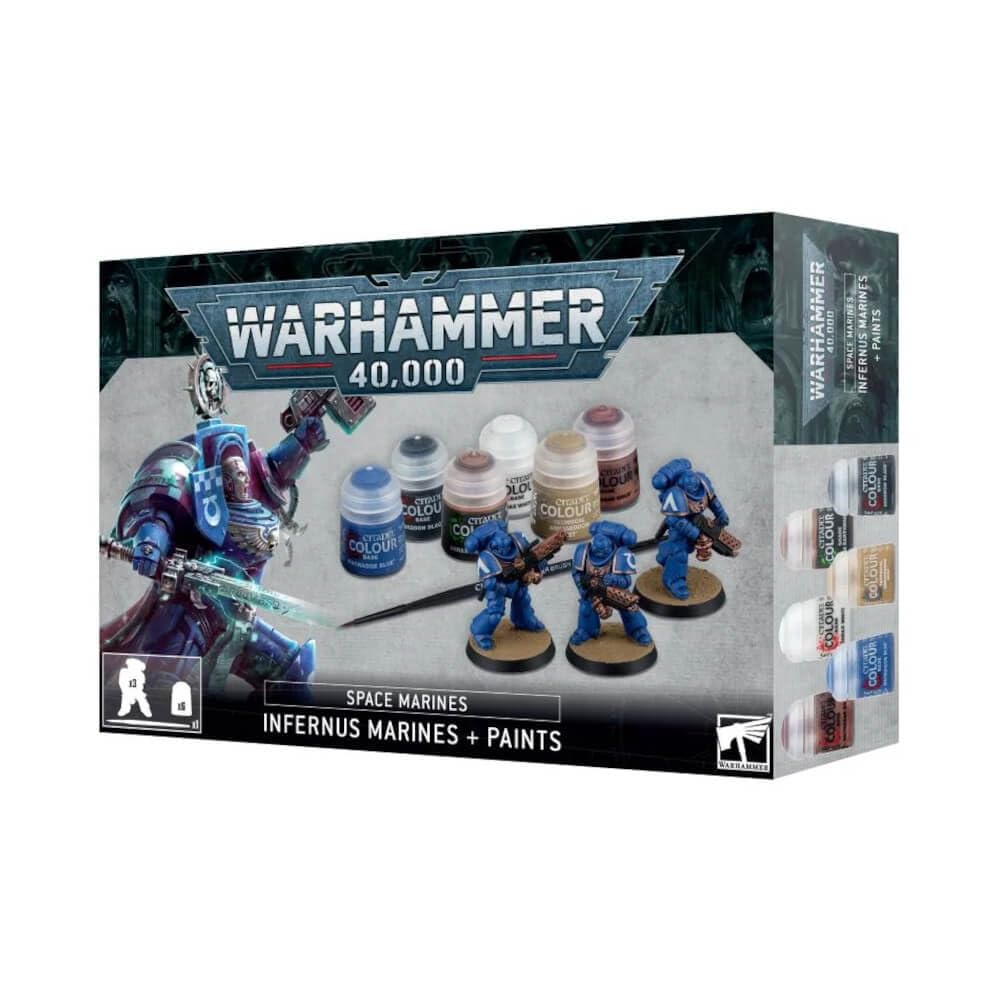 Warhammer 40K Space Marines Infernus Set with Paints for Tabletop Gaming