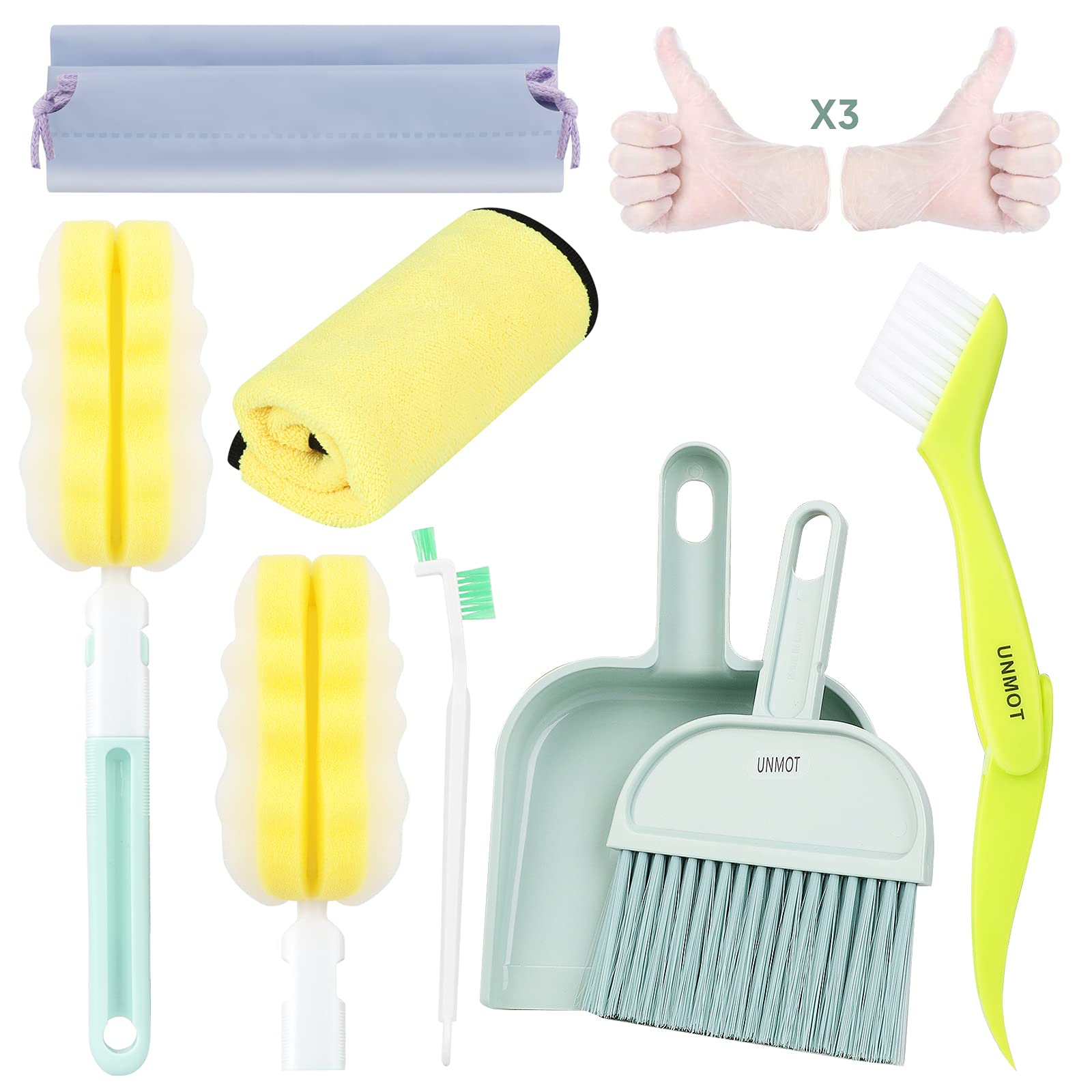 Pet Cage Cleaner Set for Small Animals - Rabbit, Guinea Pig, Hamster Cage Cleaning Brush with Dustpan & Broom for Easy Playpen Maintenance