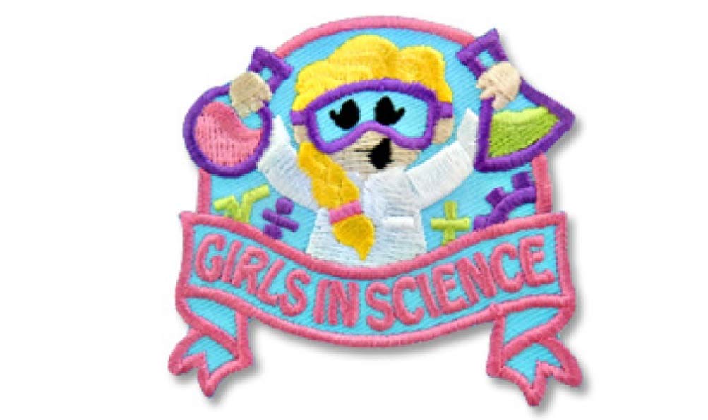 Science Girls Chemistry Biology Iron On Embroidered Patch - Perfect for Backpacks, Jackets & STEM Apparel