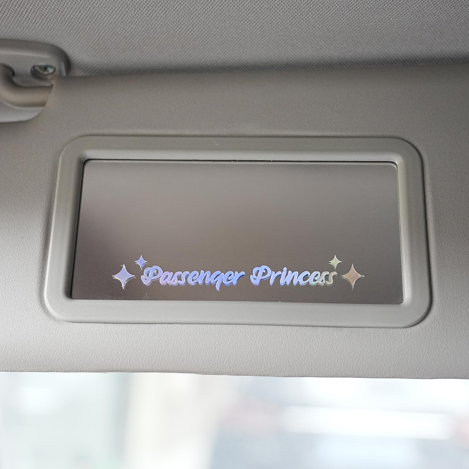 5 Pack Funny Passenger Princess Car Decals - Holographic Window Stickers for Women - Rearview Mirror & Car Accessories - Perfect for Gifts, Road Trips & Car Decor