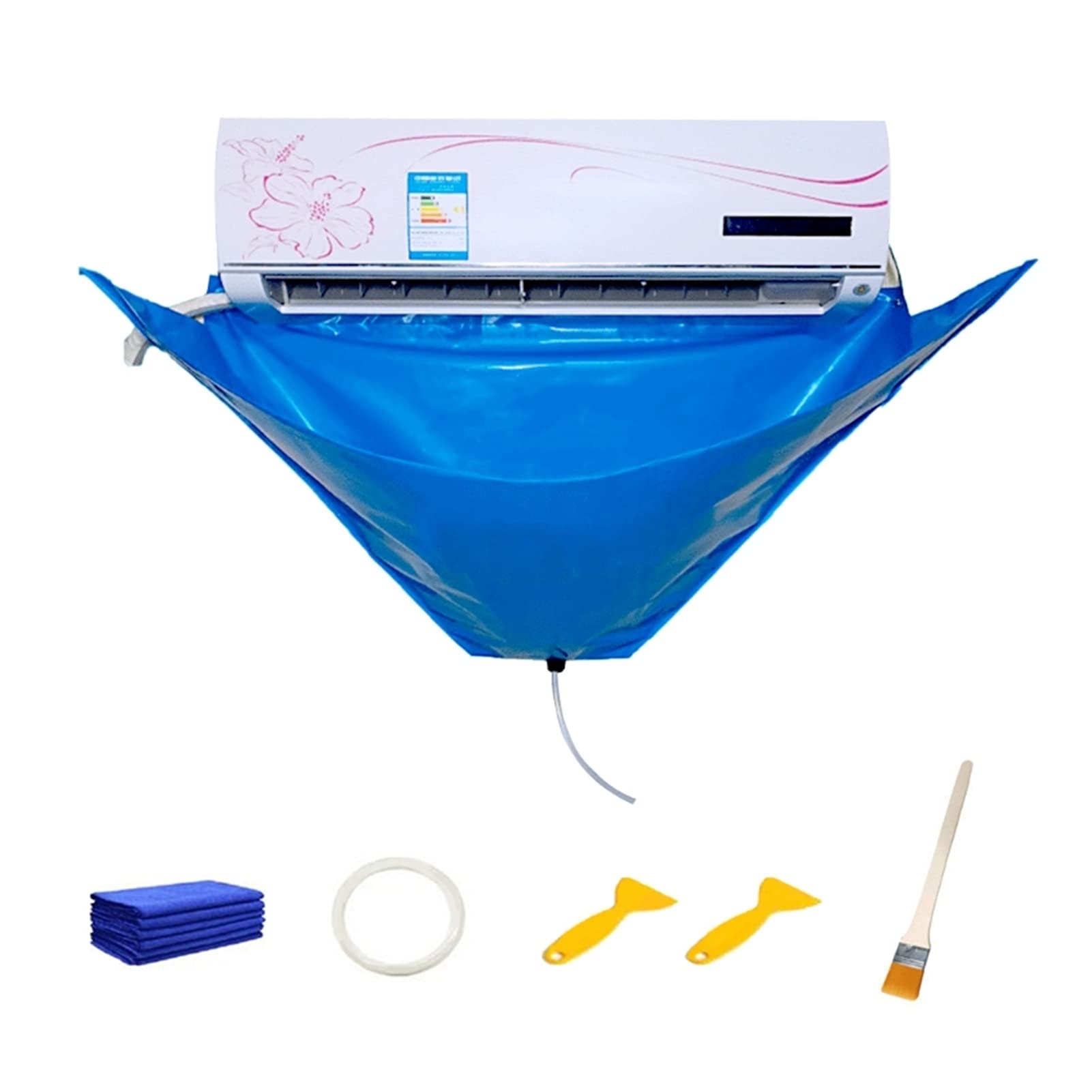 AC Cover with Water Pipe Protection & Dustproof Washing Bag - Air Conditioner Cleaning Tool (Color B) - Perfect for Home, Office & Outdoor Unit Maintenance