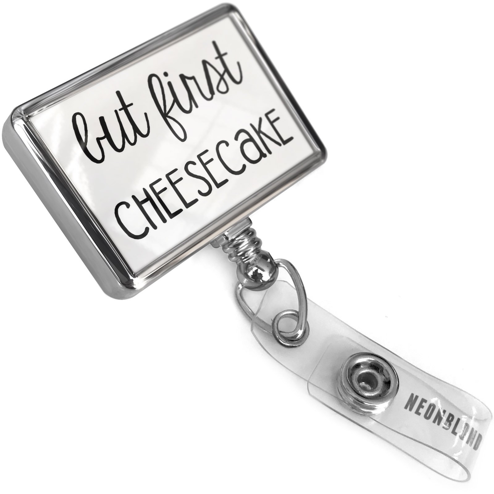 Funny Cheesecake ID Badge Reel with Bulldog Clip - Office & Events