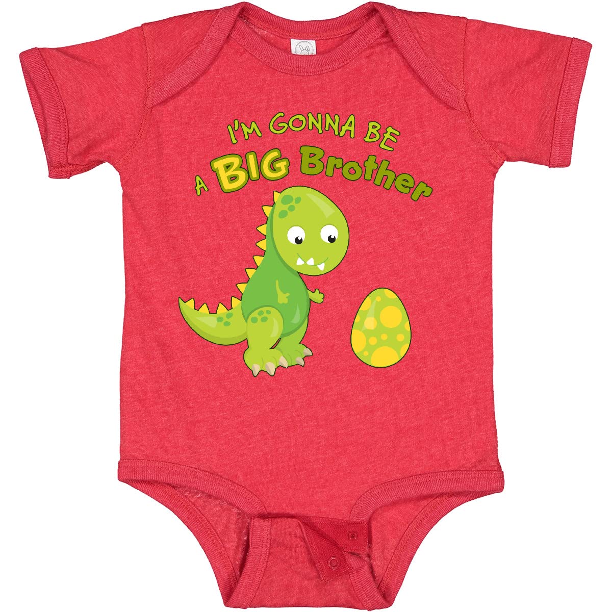 Inktastic 'I'm Gonna Be a Big Brother' Dinosaur Baby Bodysuit - Cute Dino Sibling Announcement Outfit for Newborns & Toddlers - Perfect for Gender Reveals, Baby Showers & First Photos