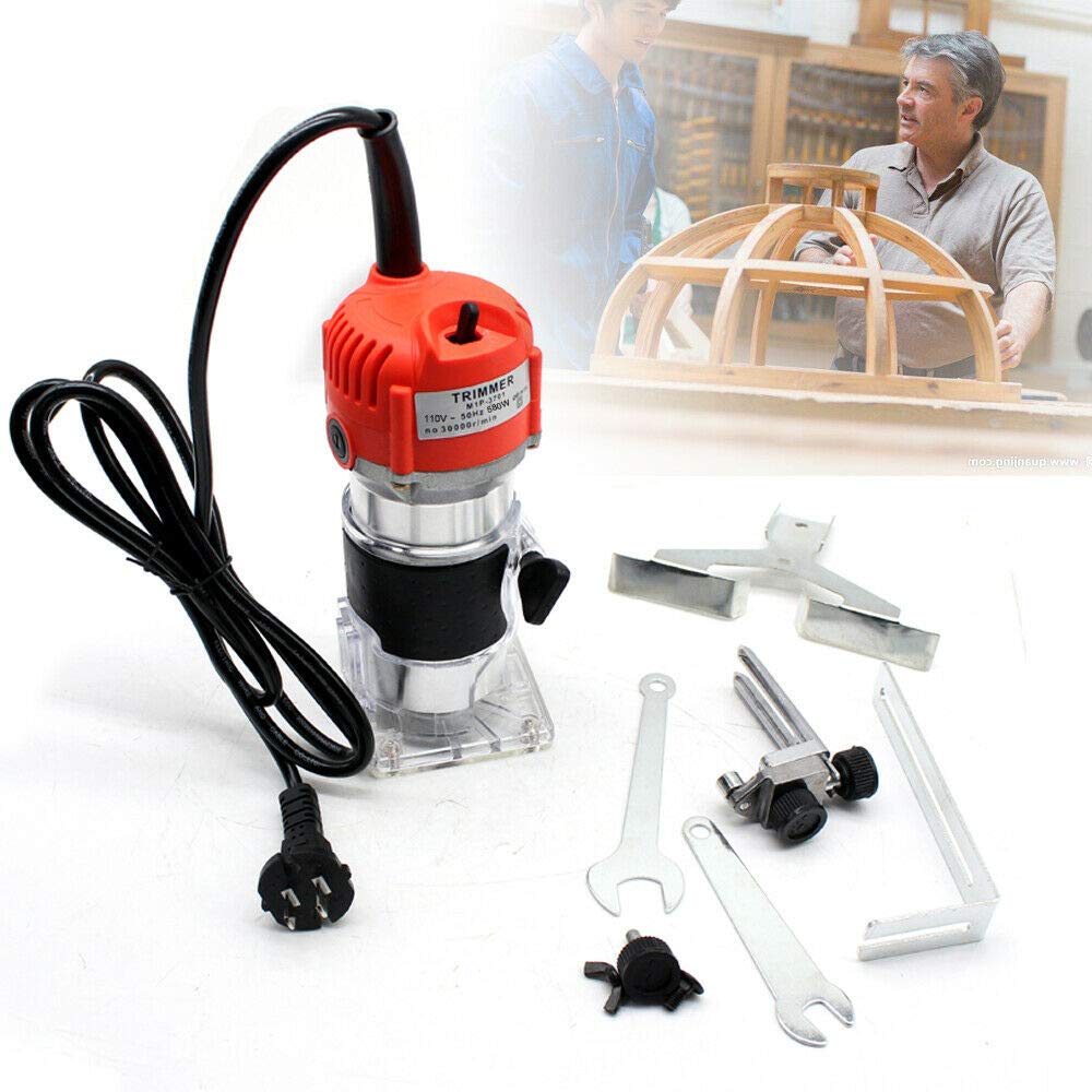 Electric Wood Trim Router - Handheld Wood Trimming Machine with Cutting & Palming Tool | Professional Woodworking & Laminate Trimmer for DIY Projects, Cabinet Making & Furniture Repair