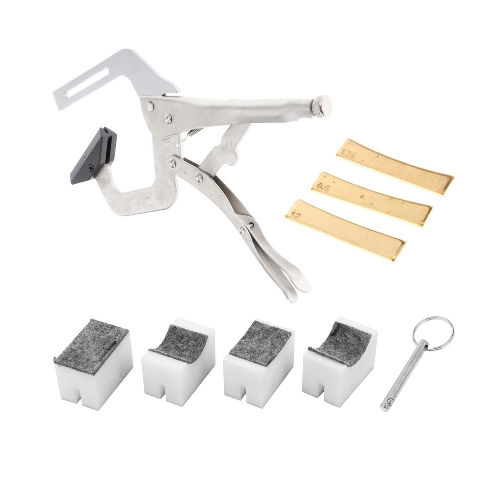 **Professional Luthier Tools Set - 3Pcs Guitar Bass Fingerboard Fret Press Insert Tool with 4Pcs Cauls for Precision Fretwork | Ideal for Guitar Repair, Maintenance & DIY Instrument Building**