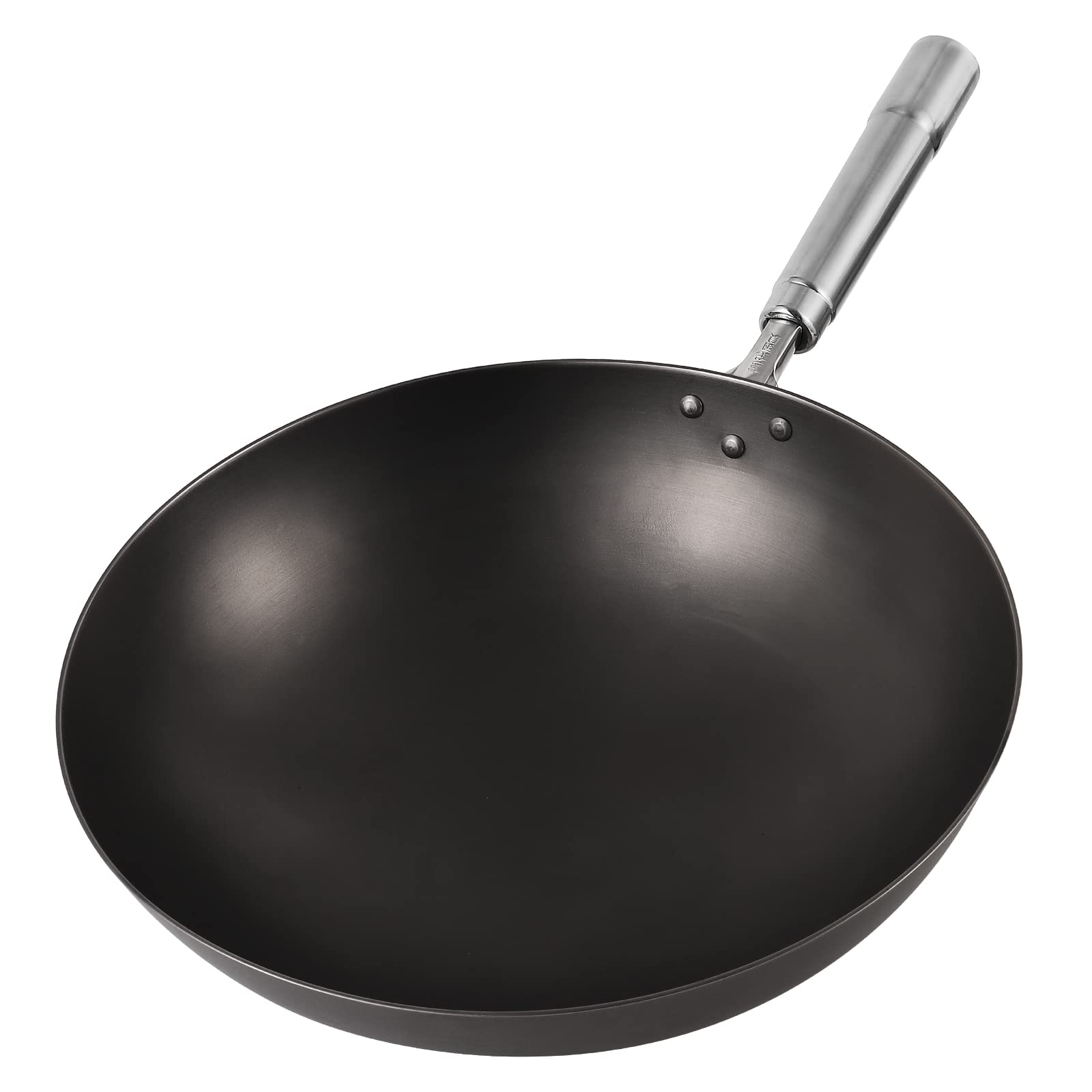 Premium Titanium Nonstick Wok Pan - 14 Inch Round Bottom Stir Fry Pan with Glass Lid - Professional Chinese Cooking Wok for Sauteing, Stir-Frying & Deep Frying - Ideal for Gas, Electric & Induction Stoves