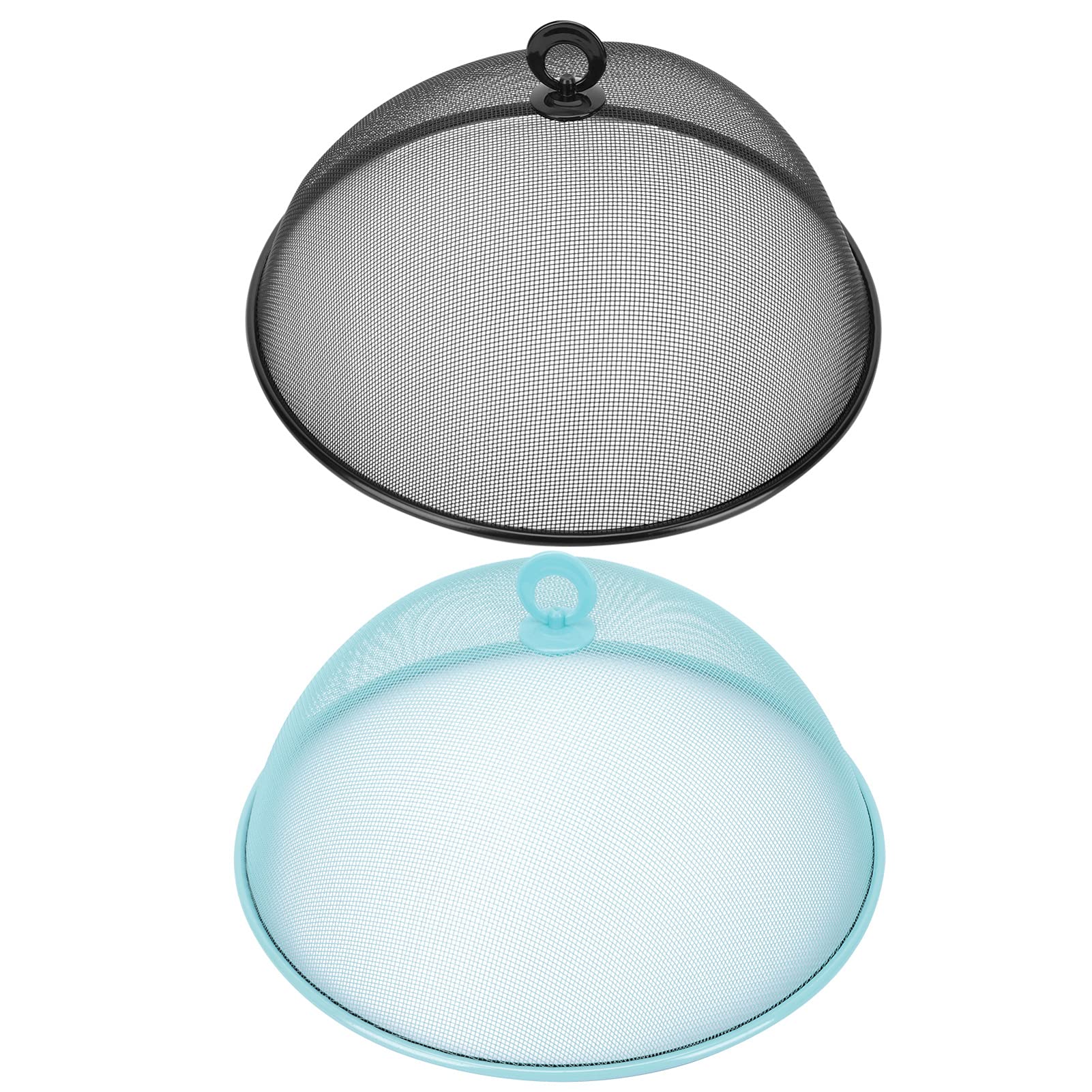 Mesh Food Cover 2pcs - 35x35cm Iron Dome Lid for Outdoor Picnic & BBQ
