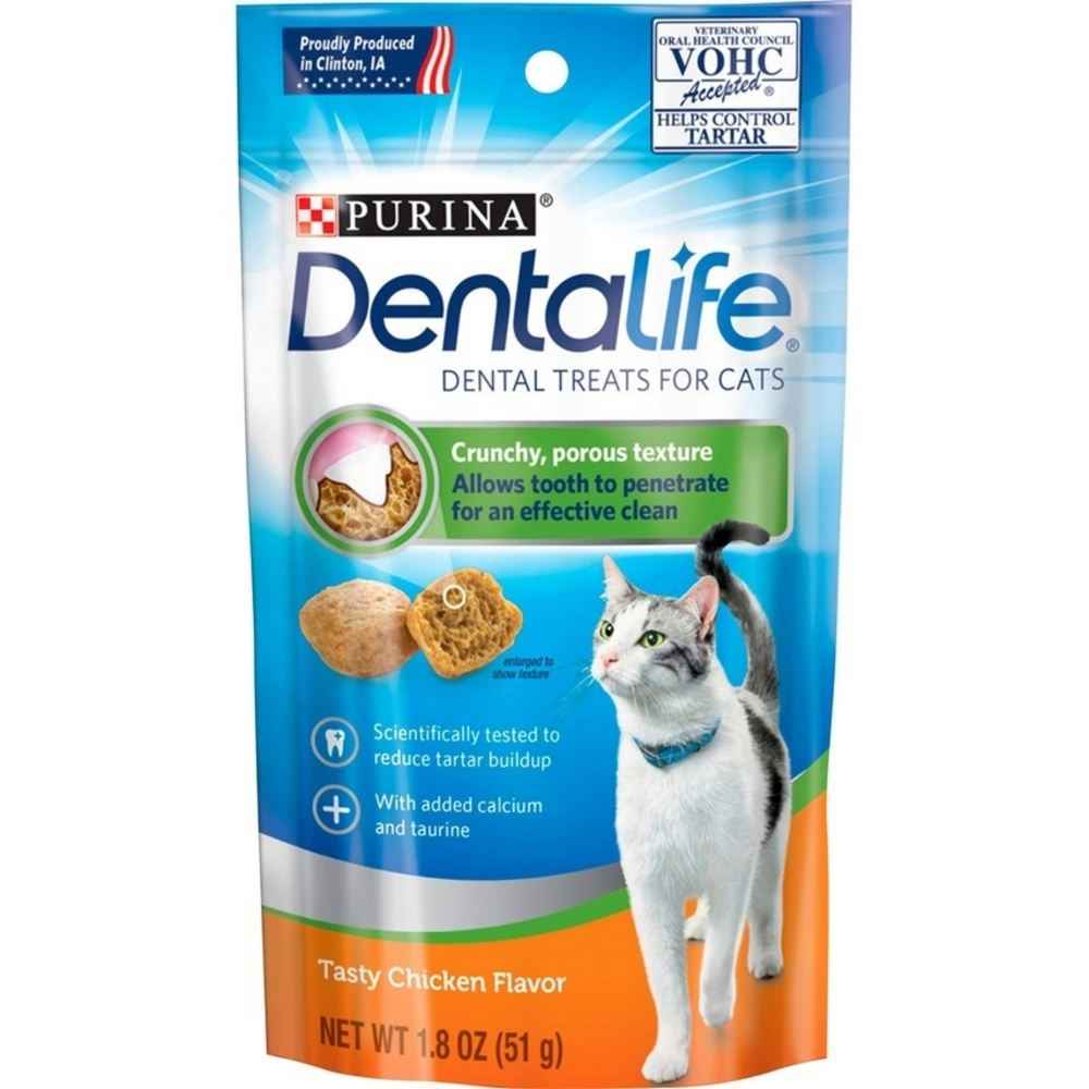 Purina Dentalife Adult Cat Dental Treats - Tasty Chicken Flavor for Oral Health | Reduce Plaque & Tartar | Perfect for Daily Dental Care Routine