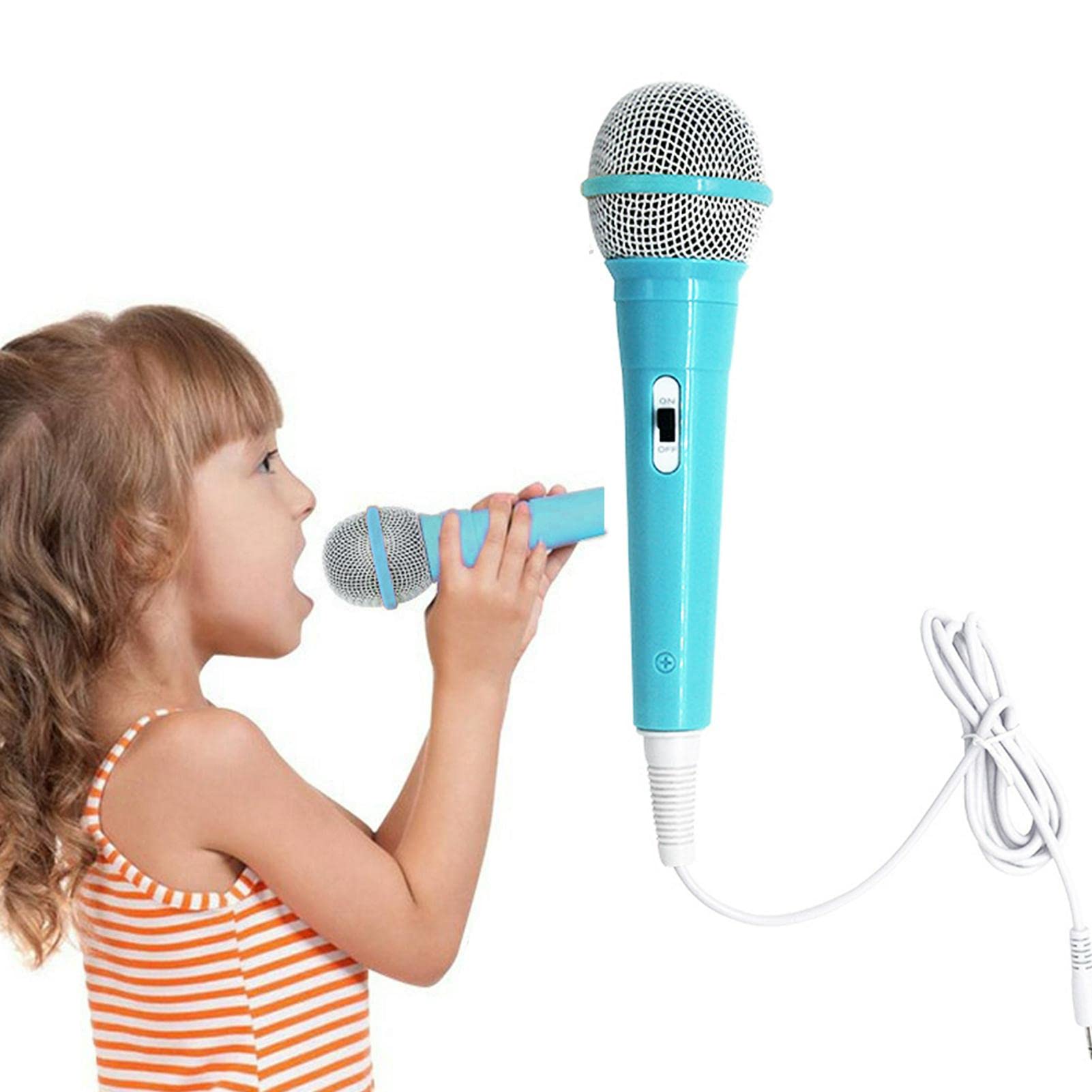 **Pilarmuture Kids Microphone - Portable Dynamic Wired Karaoke Microphone with 3.5mm Jack for Singing, Perfect Gift for Boys & Girls (Blue) - Ideal for Home Karaoke, Parties & Playtime**