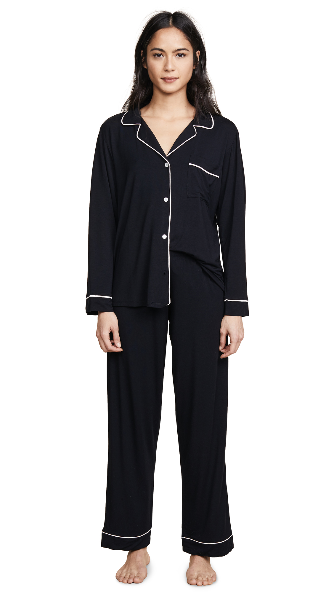 Eberjey Women's Gisele Long Pajama Set - Soft Cotton Sleepwear for Women, Comfortable Nightwear for Relaxing at Home or Traveling