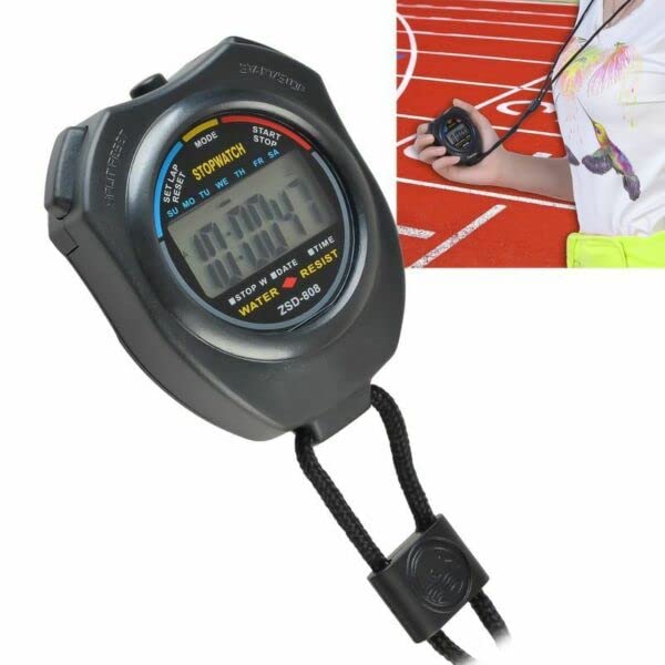 Digital LCD Timer Stopwatch with Alarm, Date & Chronograph - Sports, Fitness & Home Decor - Perfect for Workouts, Cooking & Office Use