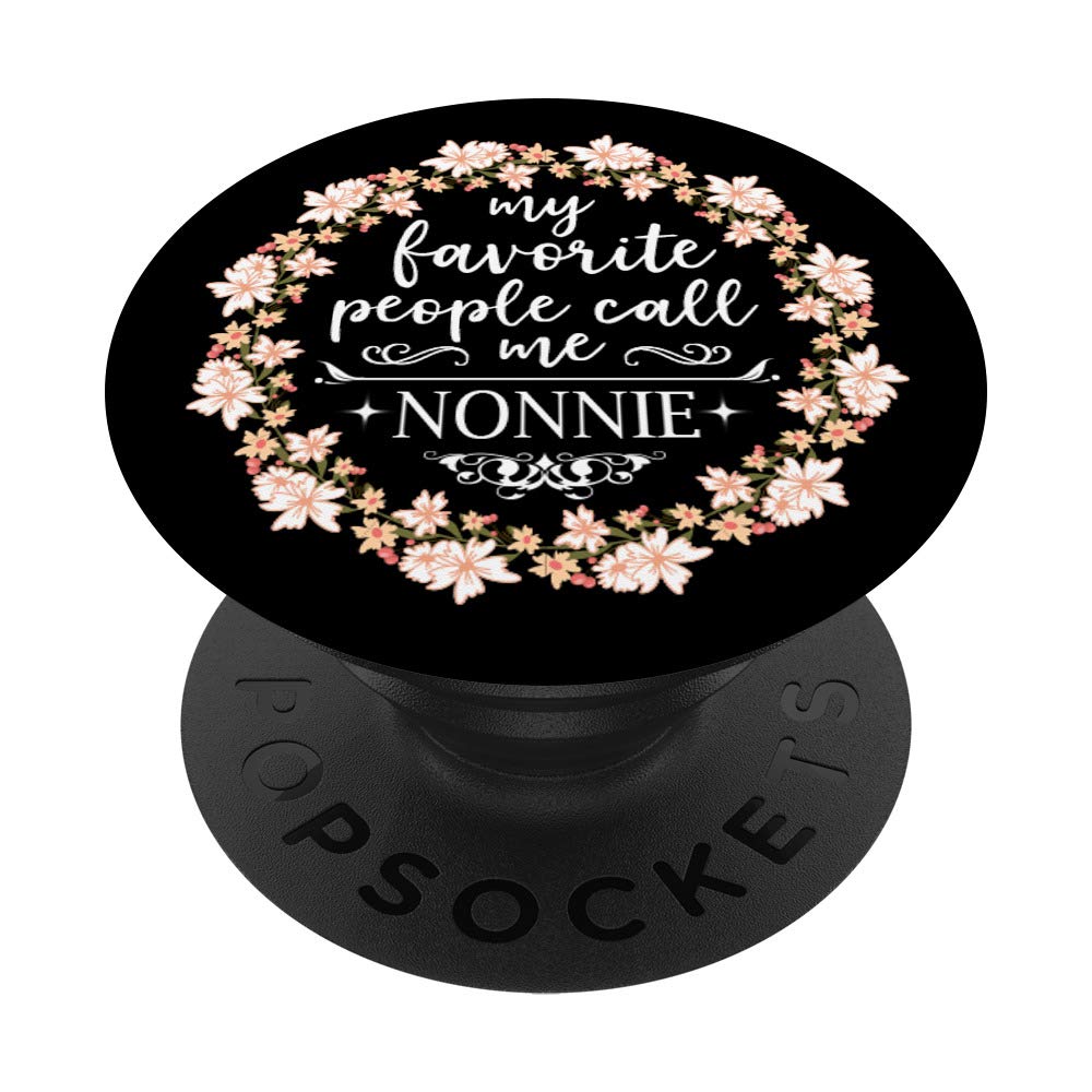 My Favorite People Call Me Nonnie Christmas Gifts Floral PopSockets PopGrip: Swappable Grip for Phones & Tablets - Perfect for Everyday Use, Travel, and Gifting