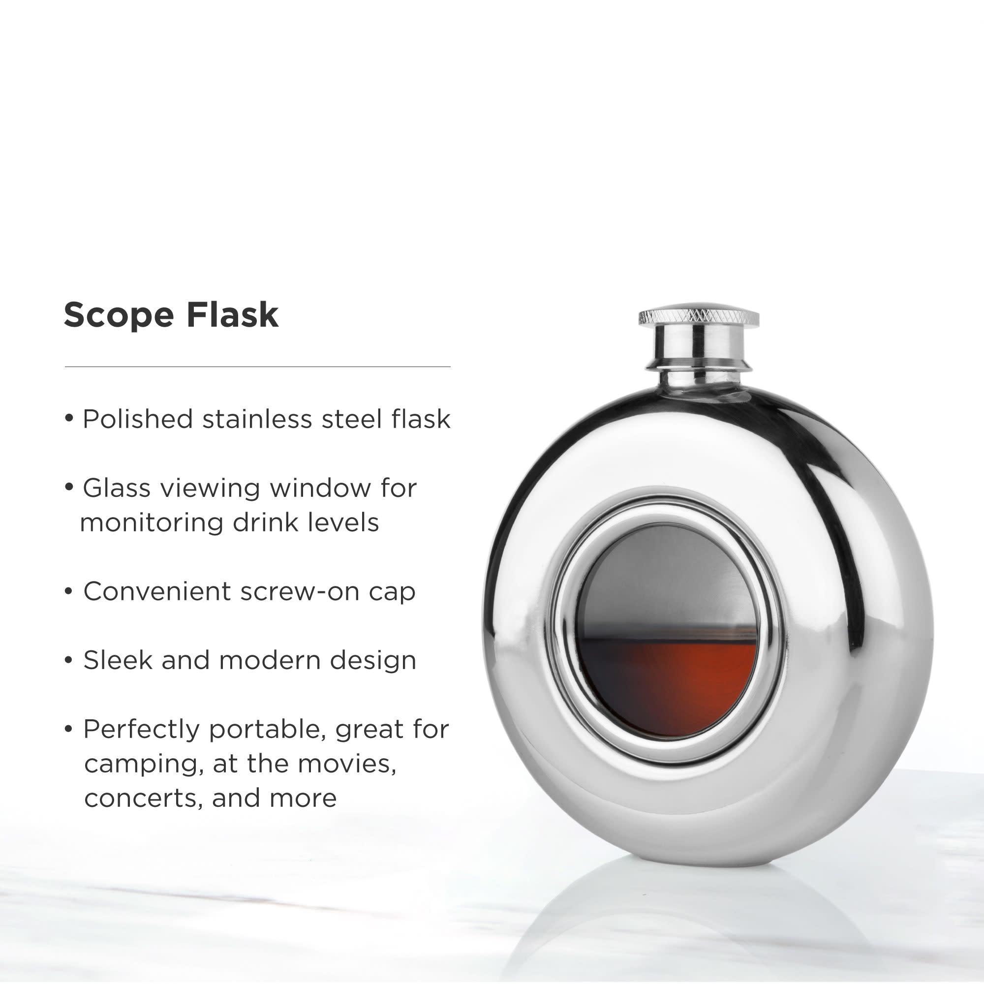 Irving Stainless Steel Hip Flask for Whiskey & Liquor - Leak Proof Portable Alcohol Flask for Outdoor, Camping, Hiking & Travel Accessories