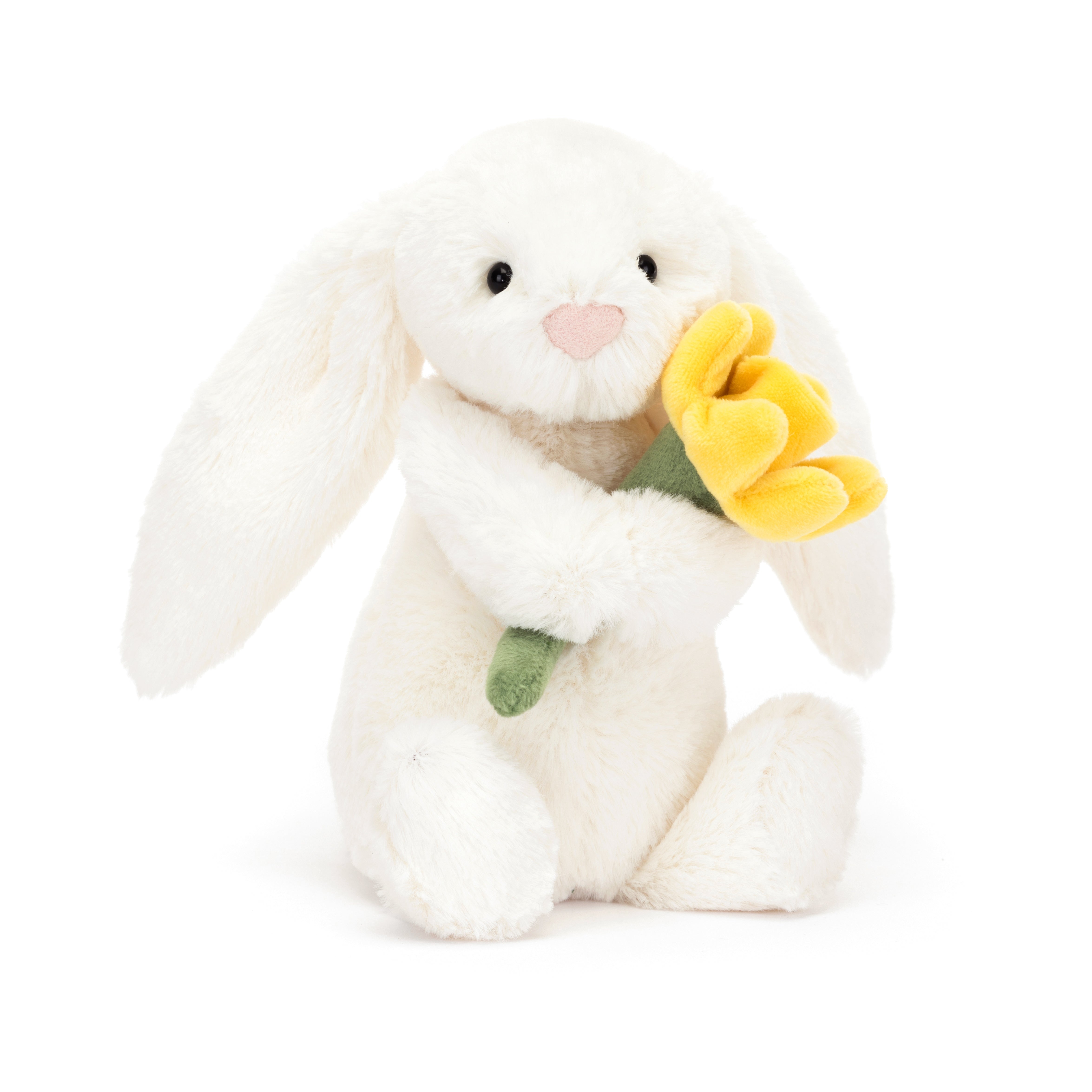 Adorable Bashful Bunny Plush Toy with Daffodil - Perfect Easter Gift, Nursery Decor & Spring Home Decoration