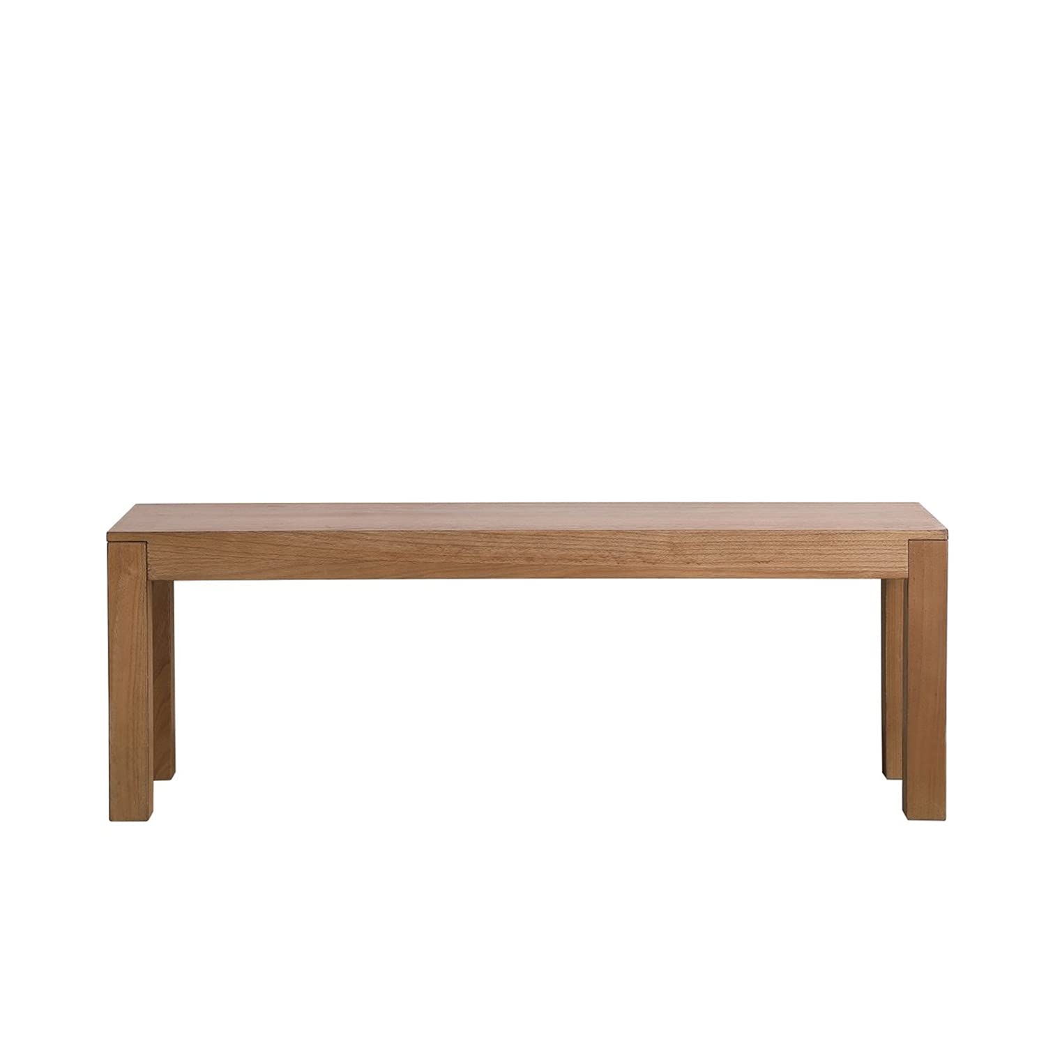 50 Inch Walnut Wooden Bench - Elegant Home Decor for Entryway, Bedroom & Living Room - Solid Wood Hallway Seating with Storage Shelf
