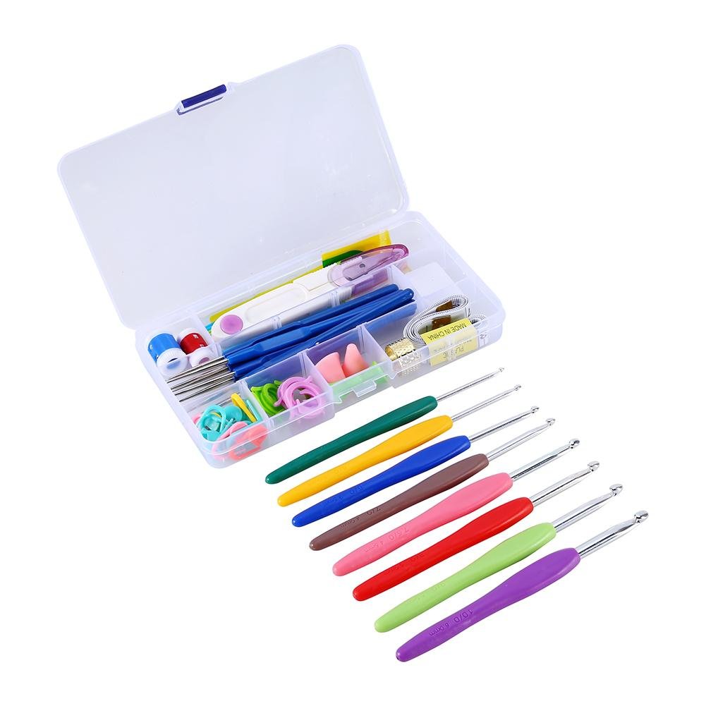 Omabeta 16-Piece Crochet Hook Set with Knitting Needles & Accessories – Complete Yarn Weaving Kit for Stitches, Crafts & DIY Projects | Perfect for Beginners & Advanced Knitters