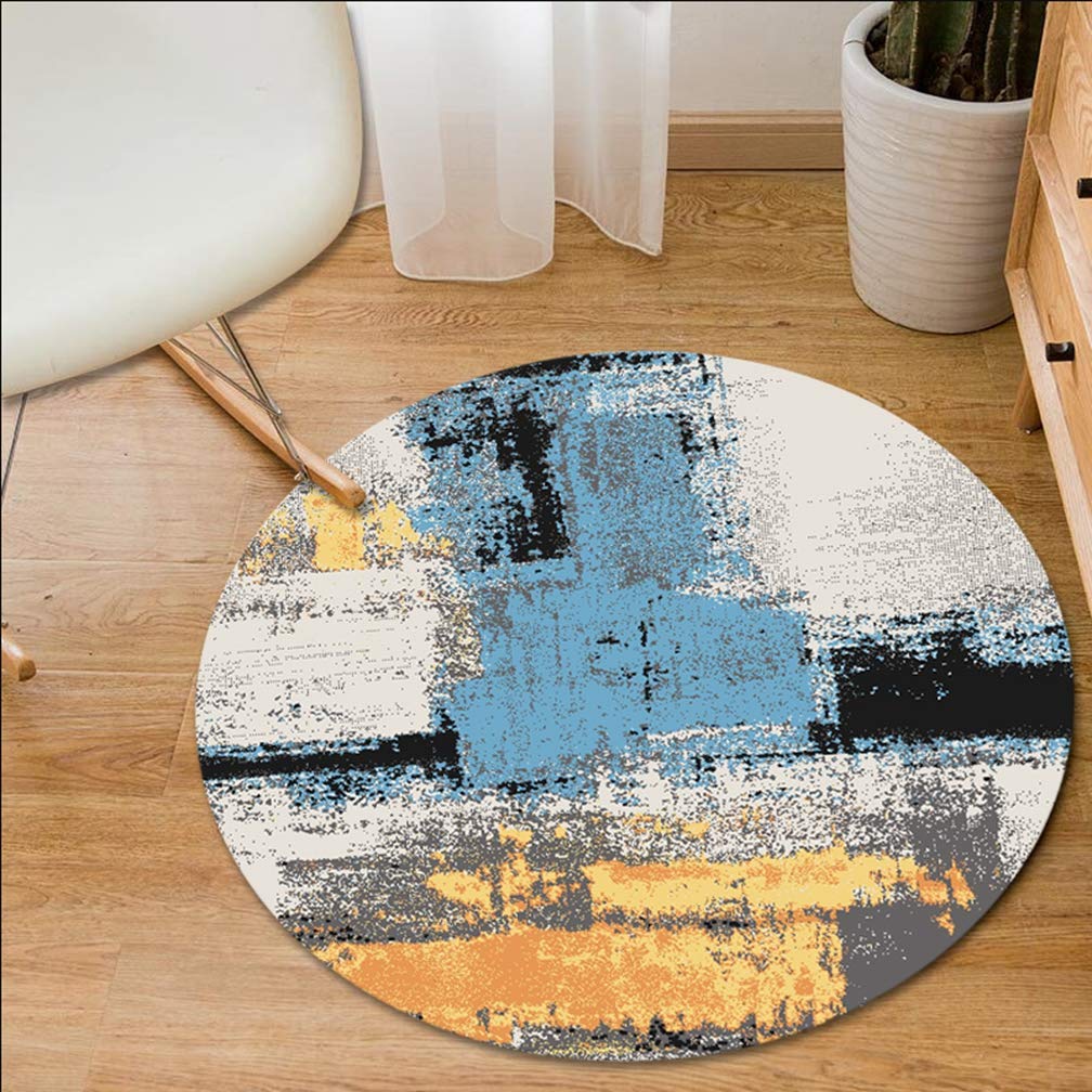 MOXIC Modern Abstract Round Area Rug 6.5'x6.5' - Soft Non-Slip Washable Carpet for Living Room, Bedroom, Nursery & Bathroom - Kids Play Mat, Nordic Home Decor, Circular Runner - Perfect for Playtime, Home Decor & Floor Protection