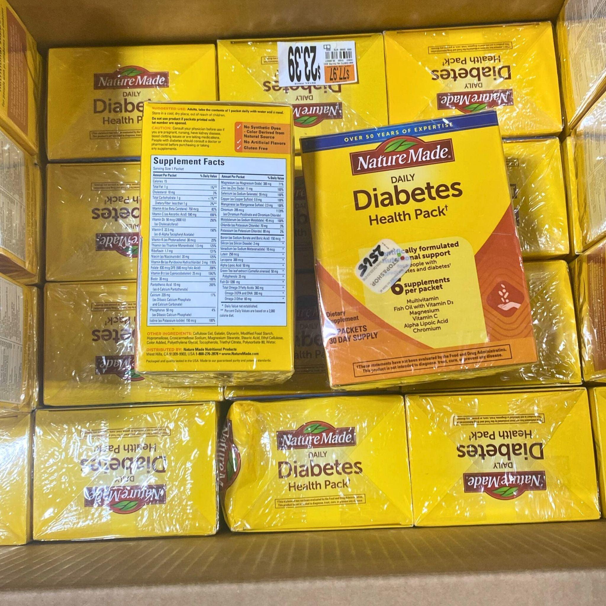 Nature Made Daily Diabetes Health Pack - 30 Count | Blood Sugar Support Supplement with Vitamins & Minerals | Ideal for Diabetics & Healthy Lifestyle