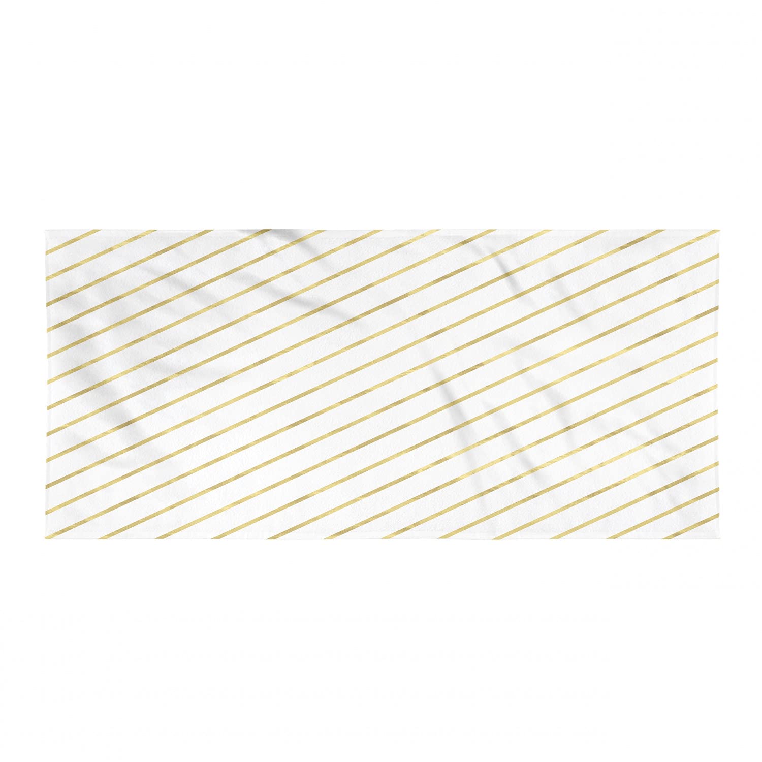 Ambesonne Striped Camping Towel - Quick Dry Lightweight Microfiber with Diagonal Geometric Pattern, Compact Travel Towel for Backpacking, Hiking, Beach & Gym - White & Yellow Abstract Design