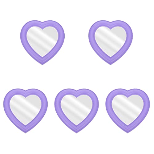 5 Pack Heart-Shaped Wall Mounted & Desktop Makeup Mirror for Women - Portable Vanity Mirror for Home, Travel, and Dressing Room Decor
