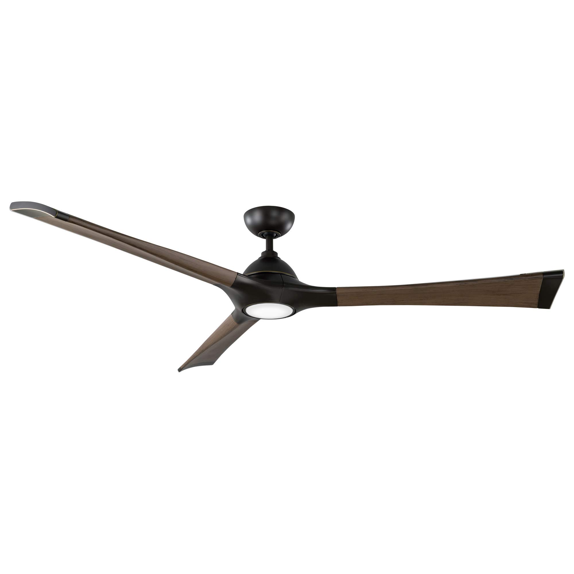 Woody Smart 72in 3-Blade Ceiling Fan with 3500K LED Light Kit, Oil Rubbed Bronze/Dark Walnut, Alexa & Google Assistant Compatible, iOS/Android App Control, Ideal for Living Room, Bedroom, and Patio