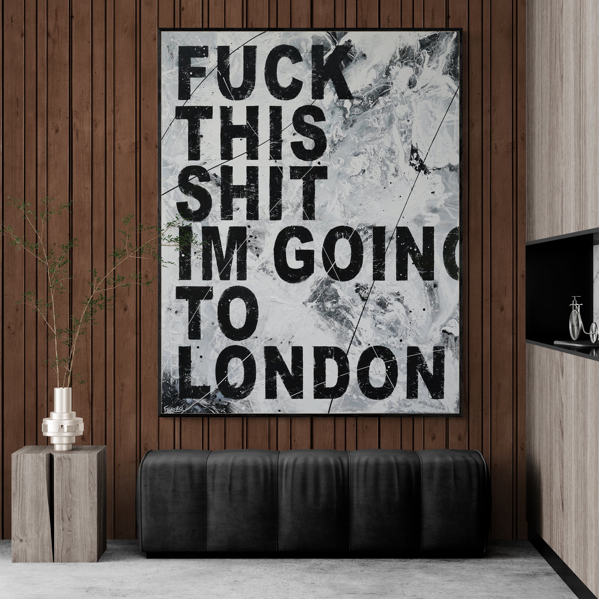 London Calls 140cm x 180cm Textured Urban Pop Art Canvas Wall Painting - Perfect for Modern Living Room, Bedroom & Office Decor