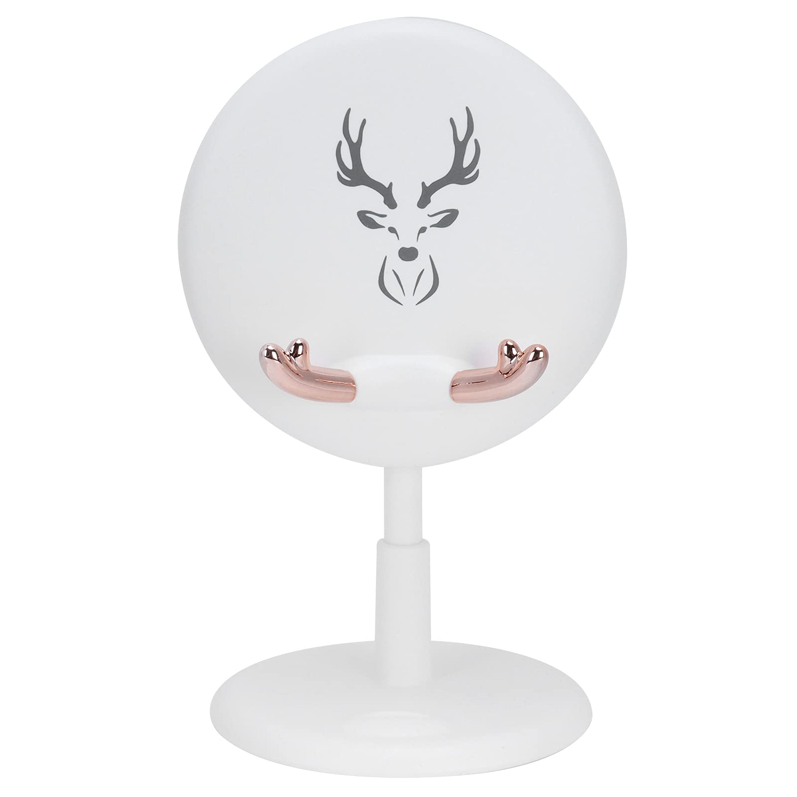 Zerodis Universal Cute Deer Phone Stand - Adjustable Folding Desktop Mobile Holder for iPhone, Samsung, Smartphones - Perfect for Live Streaming, Video Calls, Office & Home Use (White)