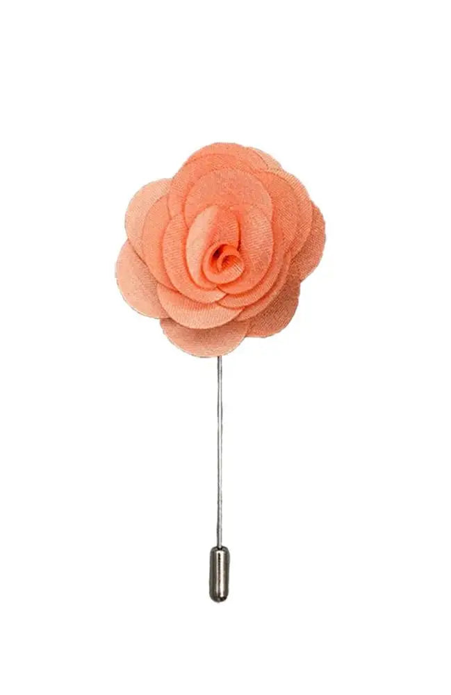 LA Smith Peach Flower Lapel Pin - Elegant Floral Brooch for Women's Blazers, Jackets & Scarves - Perfect for Weddings, Parties & Office Wear